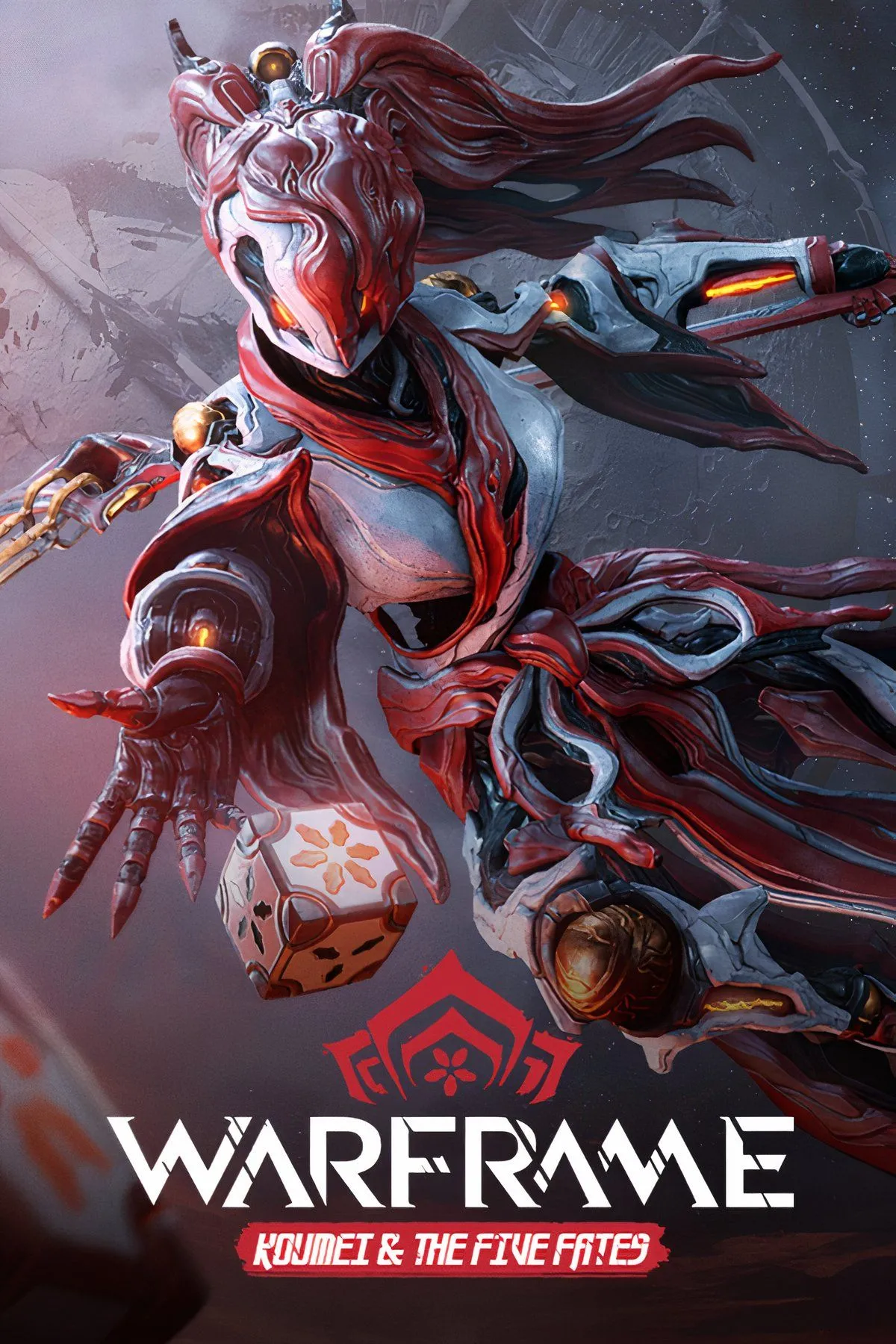Ninja không gian Warframe với trang bị vũ khí hiện đại chiến đấu trong không gian