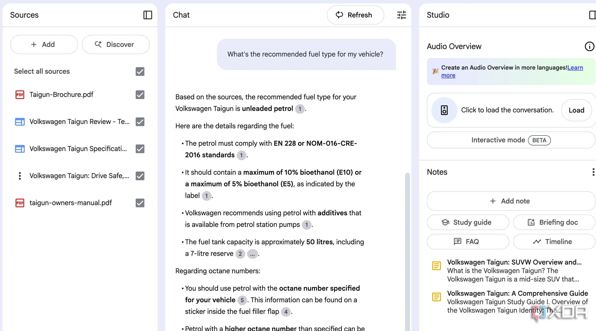 NotebookLM giúp quản lý thông tin xe hơi, sổ tay hướng dẫn kỹ thuật số ô tô