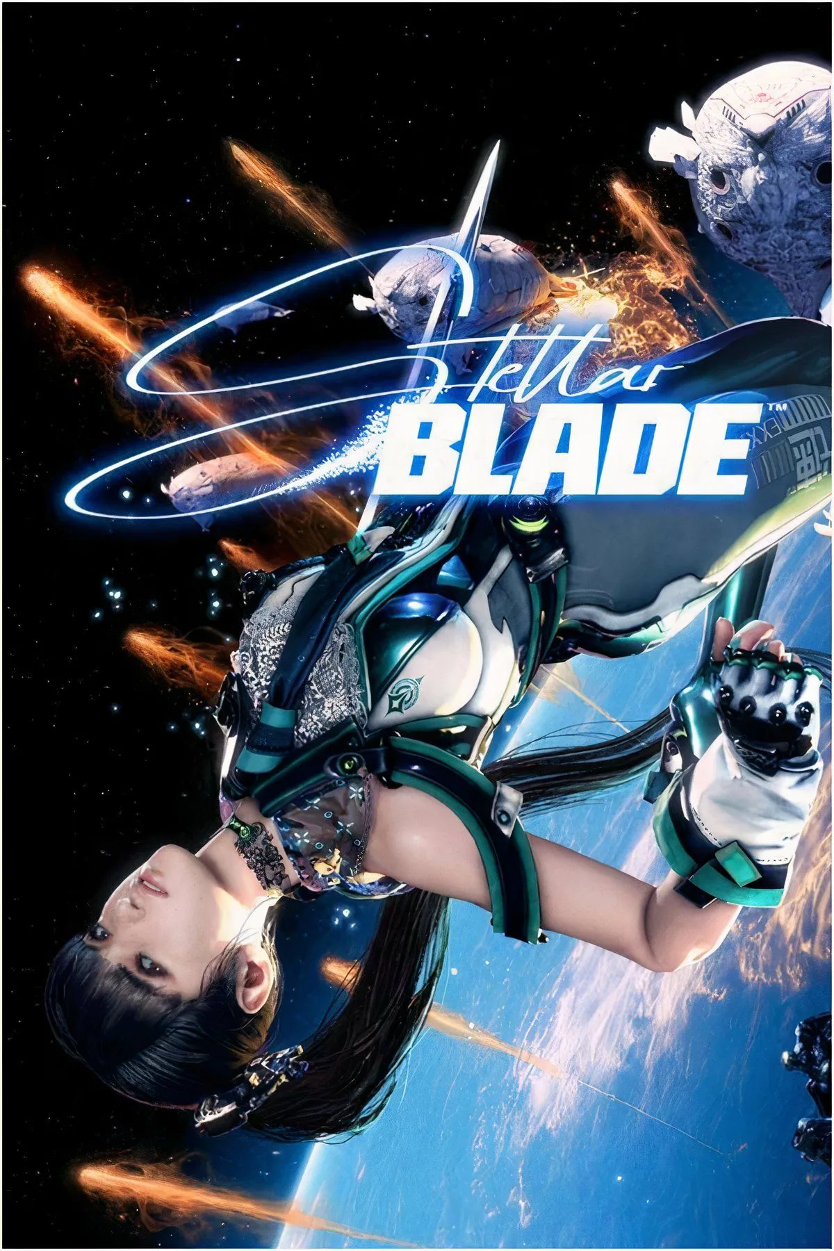 Nữ chiến binh Eve trong Stellar Blade PC, sẵn sàng chiến đấu với kẻ thù trong thế giới hậu tận thế