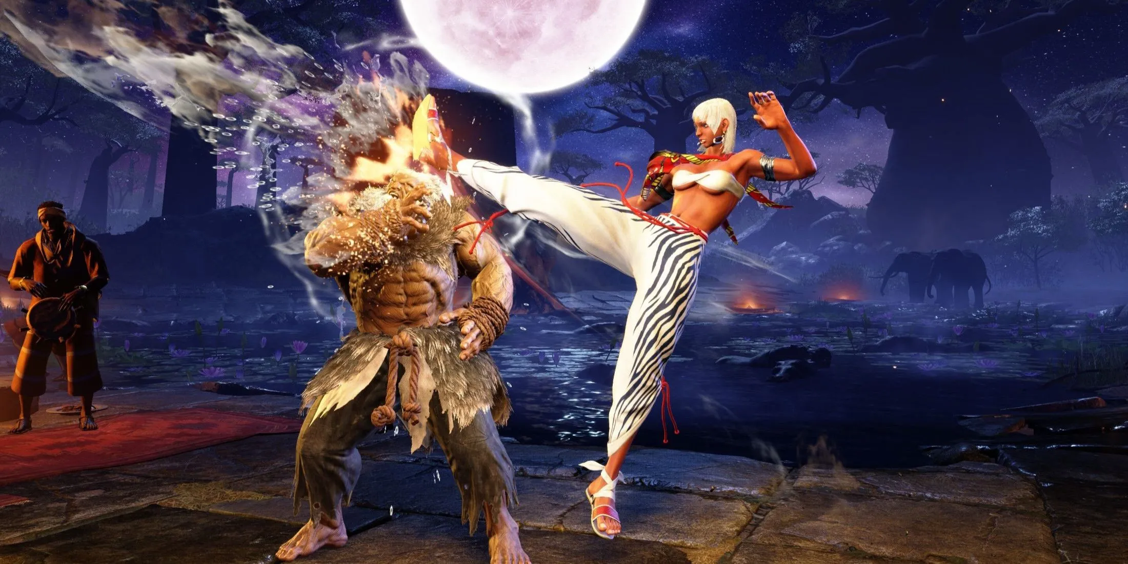 Nữ võ sĩ Elena thực hiện đòn thế Capoeira trong Street Fighter 6