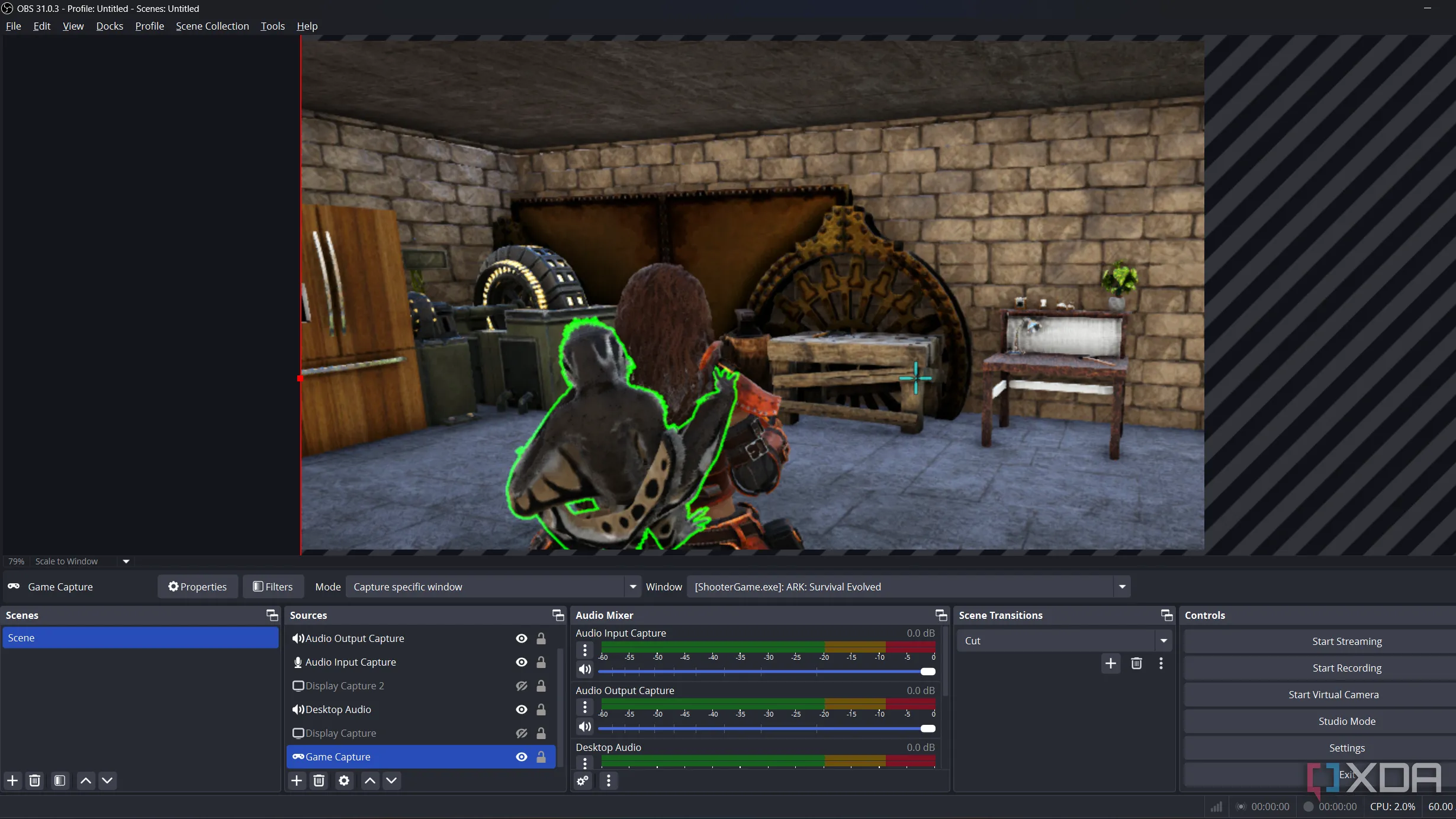 OBS Studio đang ghi lại cảnh chơi game