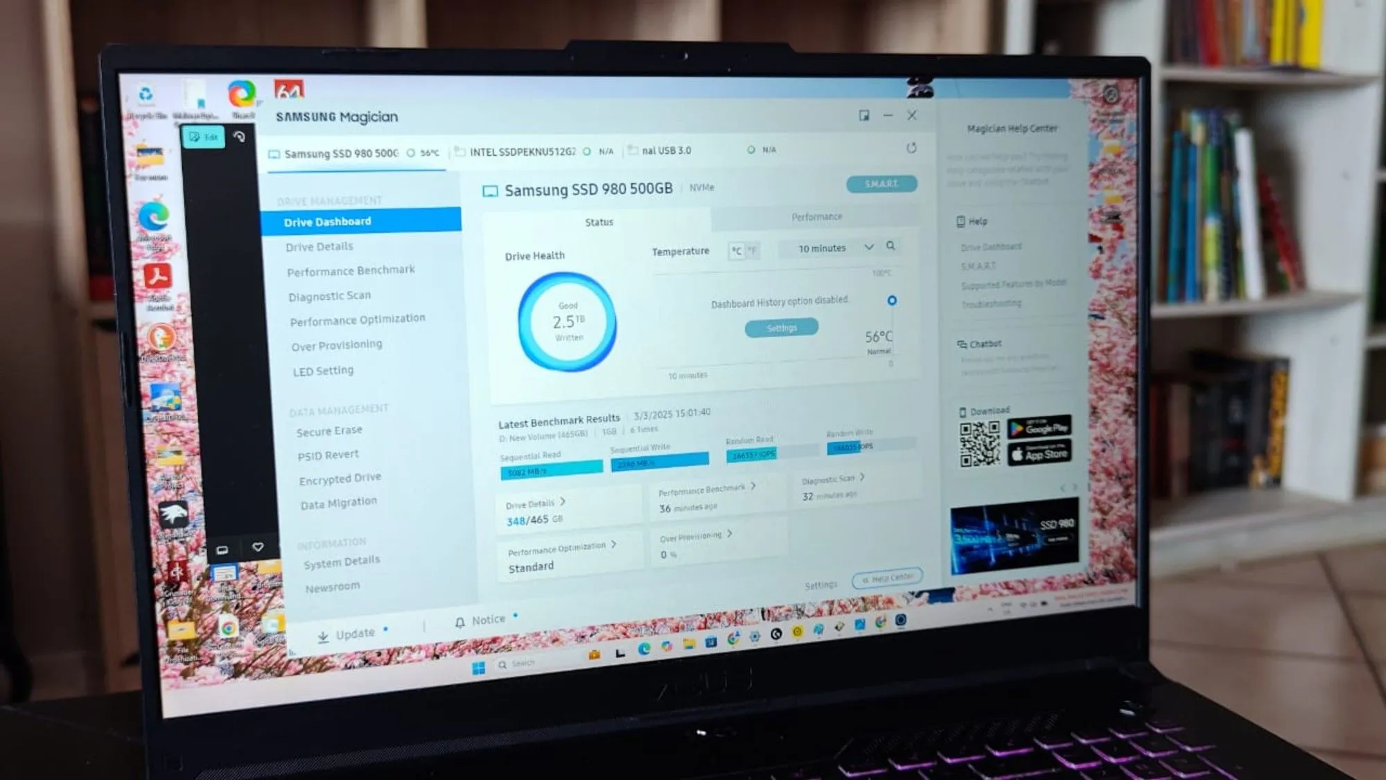 Phần mềm Samsung Magician giám sát tình trạng sức khỏe ổ cứng SSD