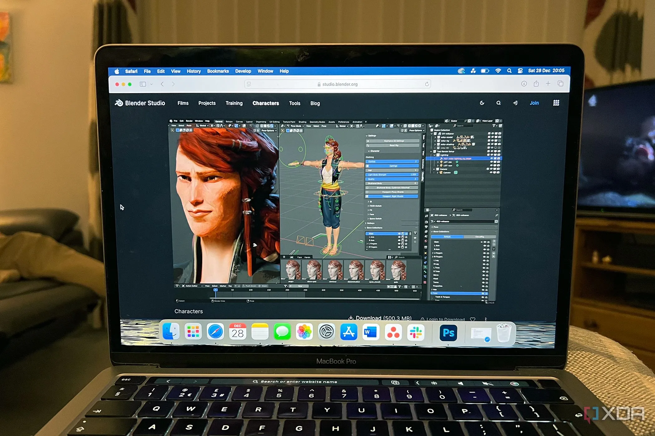 Phần mềm thiết kế 3D Blender trên MacBook Pro hỗ trợ AI