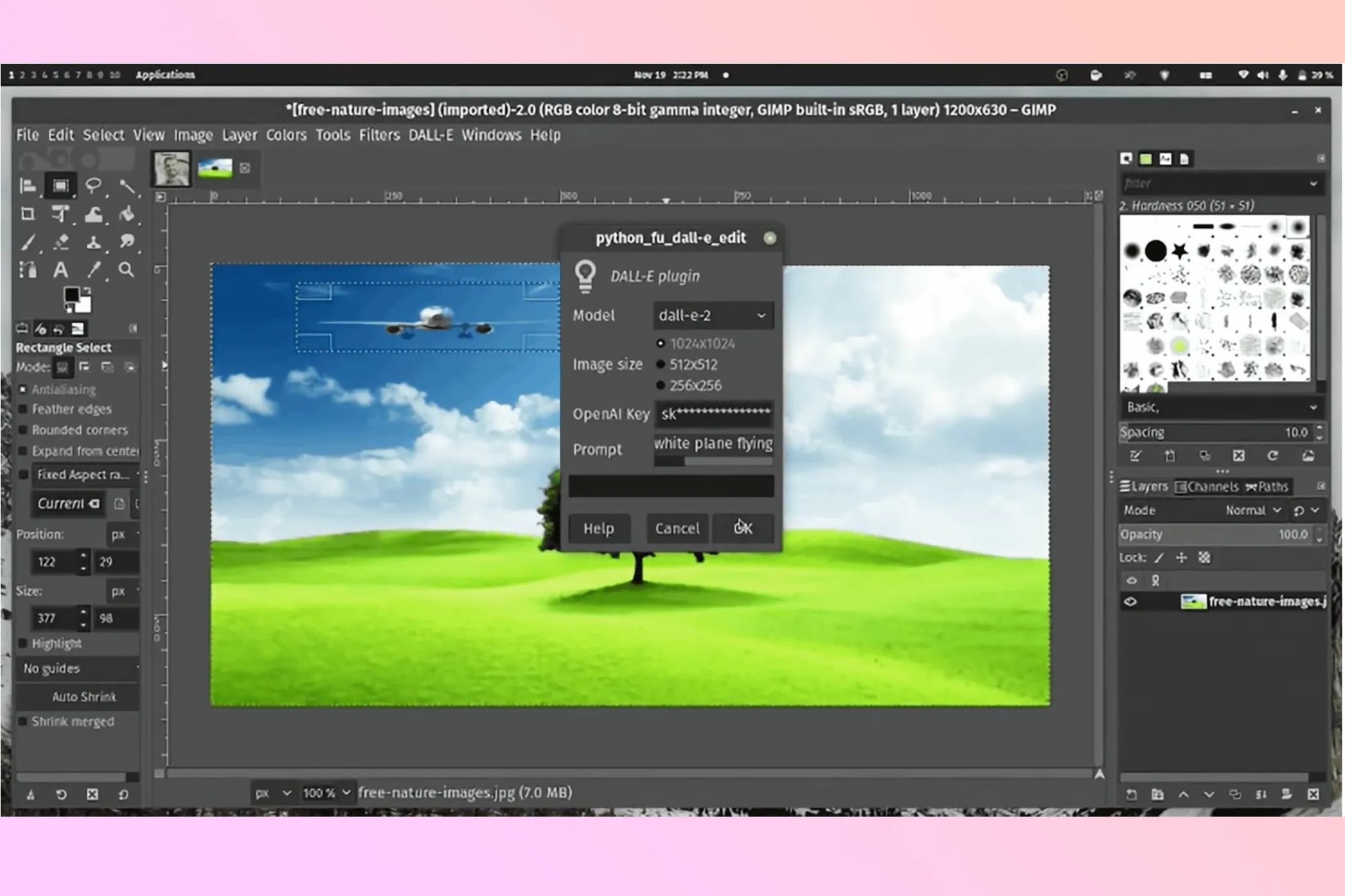 Plugin DALL-E cho GIMP giúp tạo ảnh AI từ văn bản