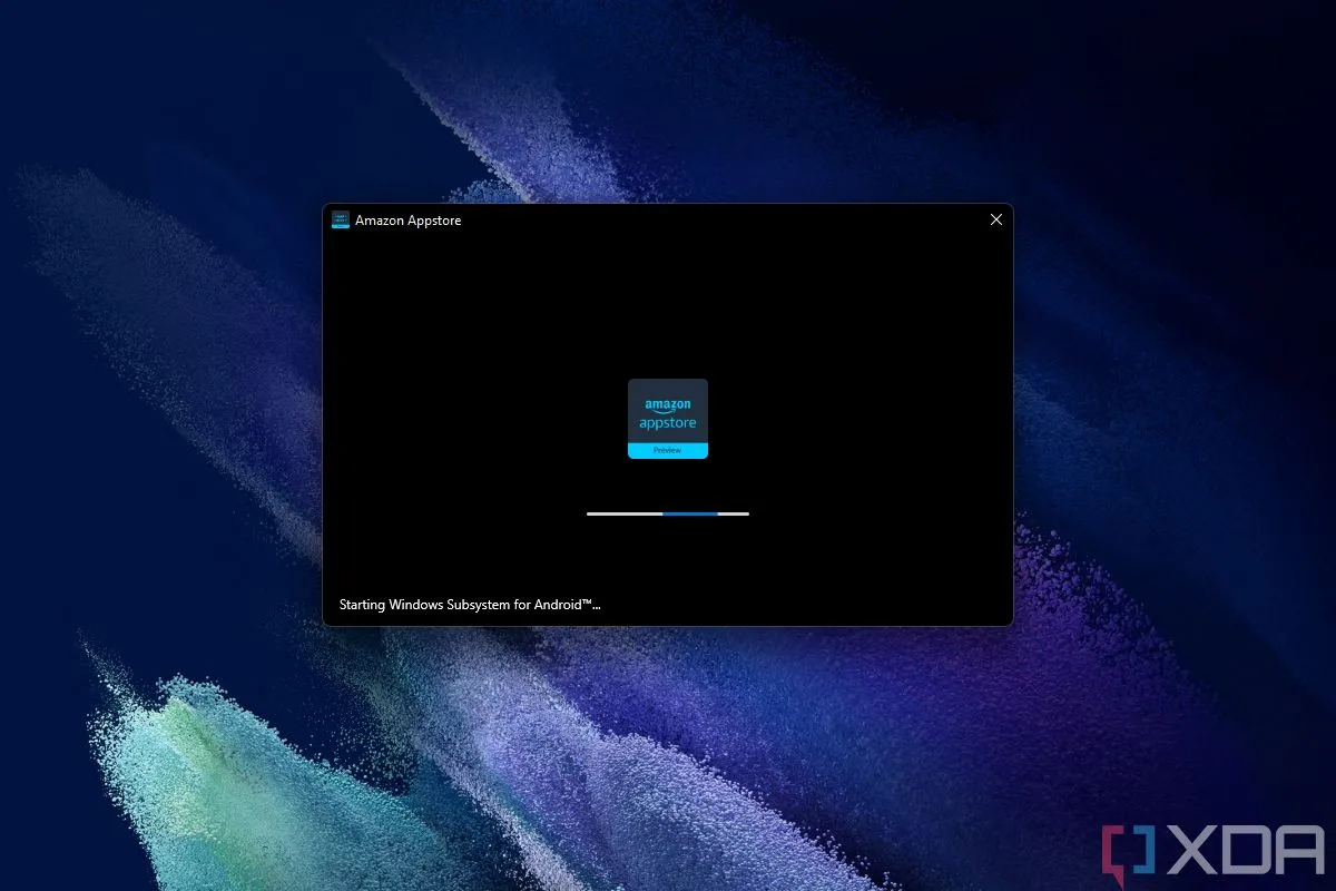 Quá trình cài đặt Amazon Appstore trên Windows 11, minh họa các bước thiết lập WSA