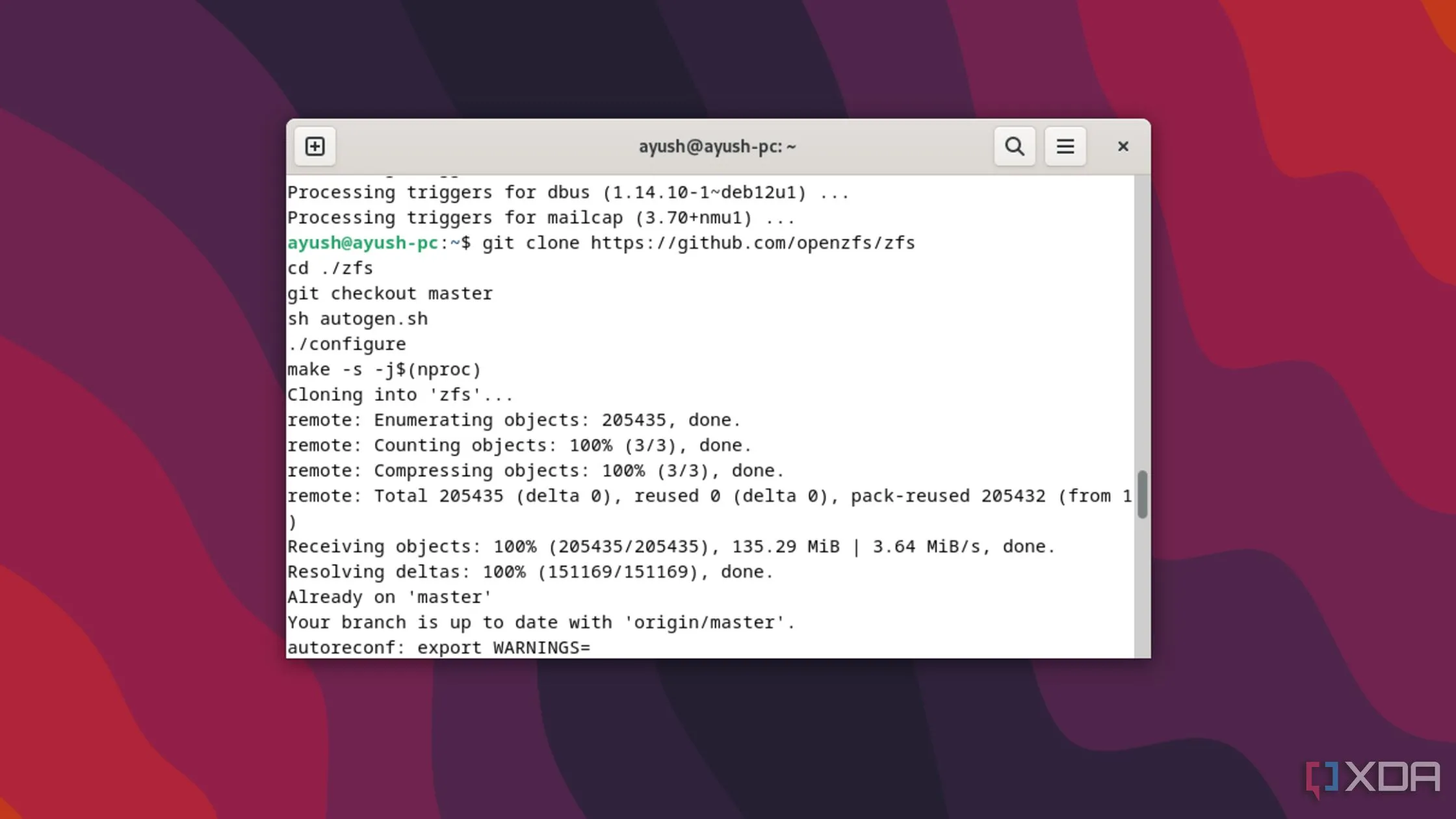 Quá trình cài đặt hệ thống tệp ZFS trên Debian Linux