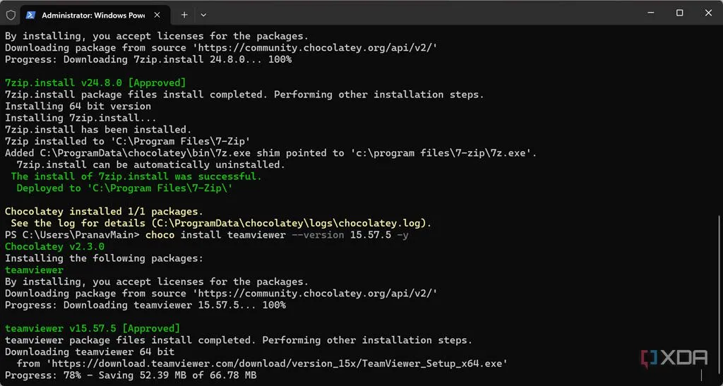 Quá trình cài đặt nhiều ứng dụng bằng package manager, tối ưu hóa việc quản lý dependencies và giảm lãng phí dung lượng lưu trữ.