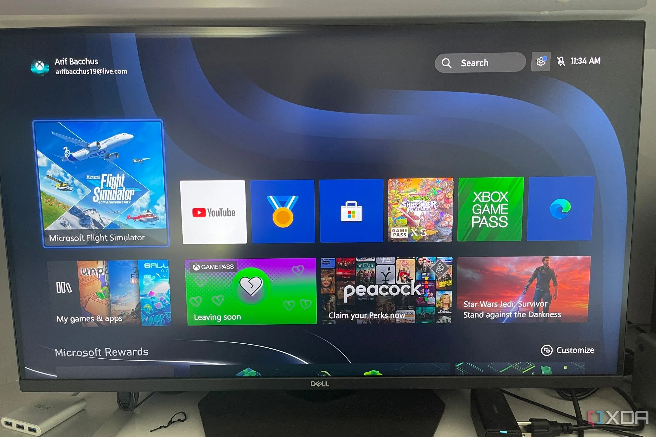 Quảng cáo dịch vụ Xbox Game Pass trên giao diện Xbox, thể hiện chi phí đăng ký game hàng tháng