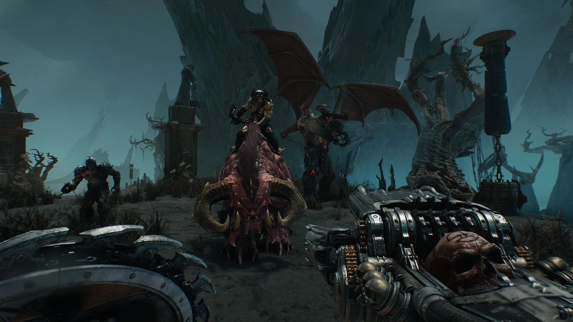 Screenshot Doom The Dark Ages với hiệu ứng chiến đấu