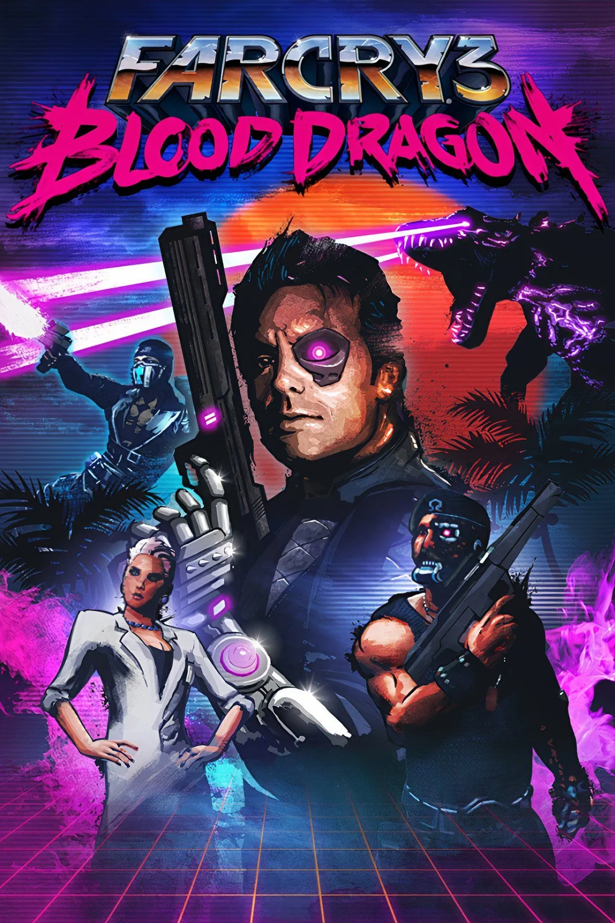 Sgt. Rex &quot;Power&quot; Colt trong bối cảnh neon rực rỡ của Far Cry 3: Blood Dragon