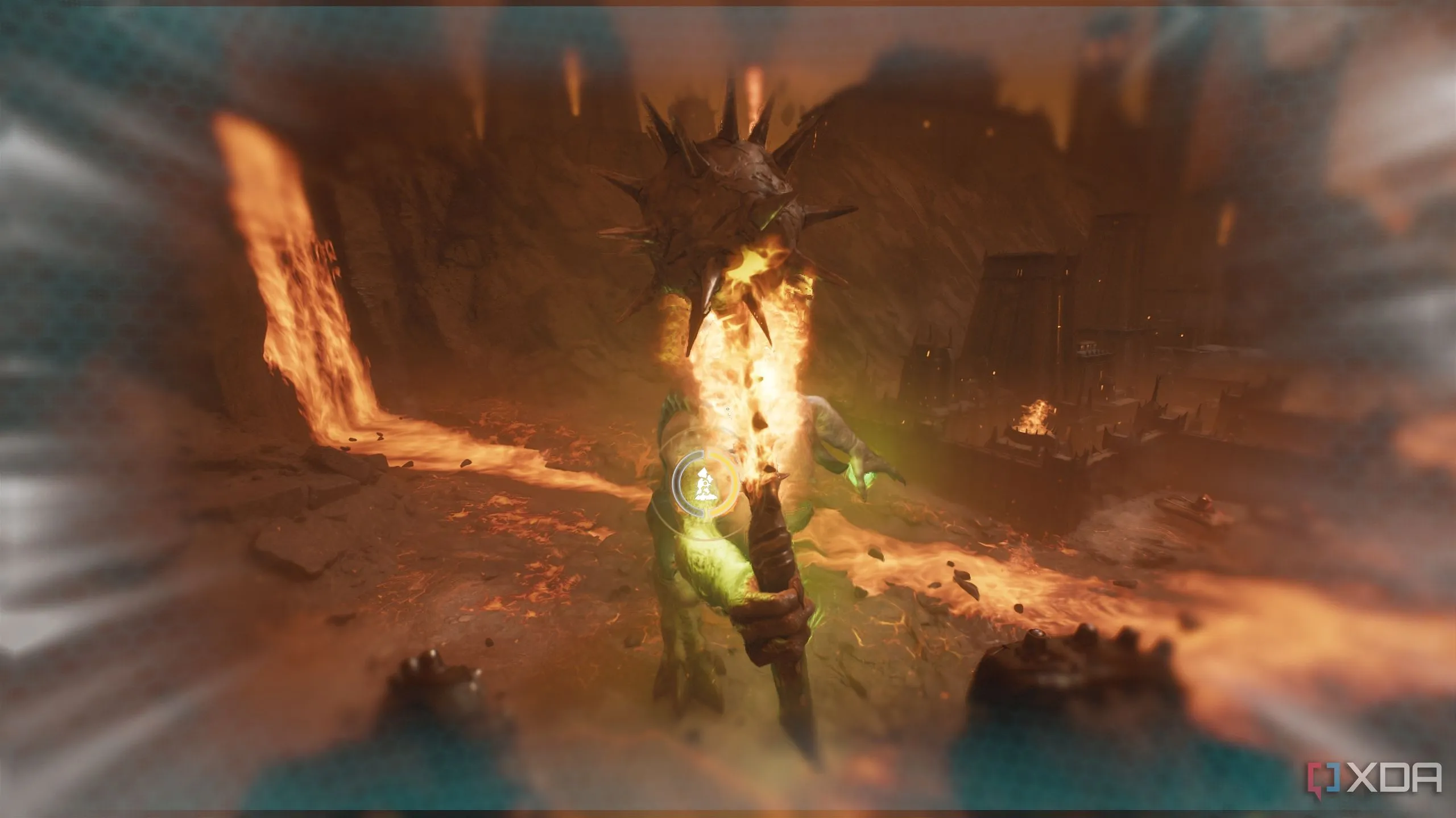 Slayer né hoàn hảo đòn tấn công của Titan trong Doom The Dark Ages, minh họa cách thực hiện thử thách Elusive