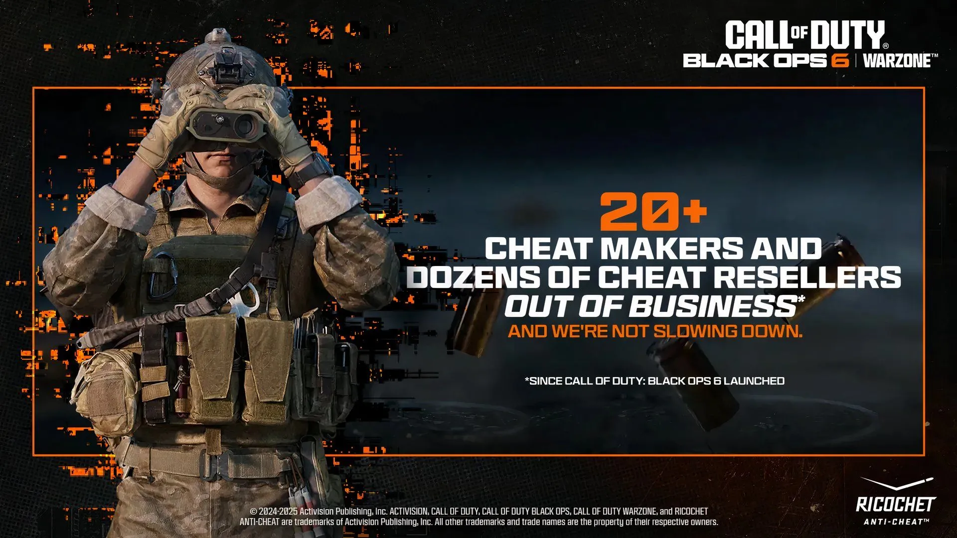 Số lượng nhà sản xuất cheat và đại lý bán cheat đã bị Activision đóng cửa kể từ khi Black Ops 6 ra mắt