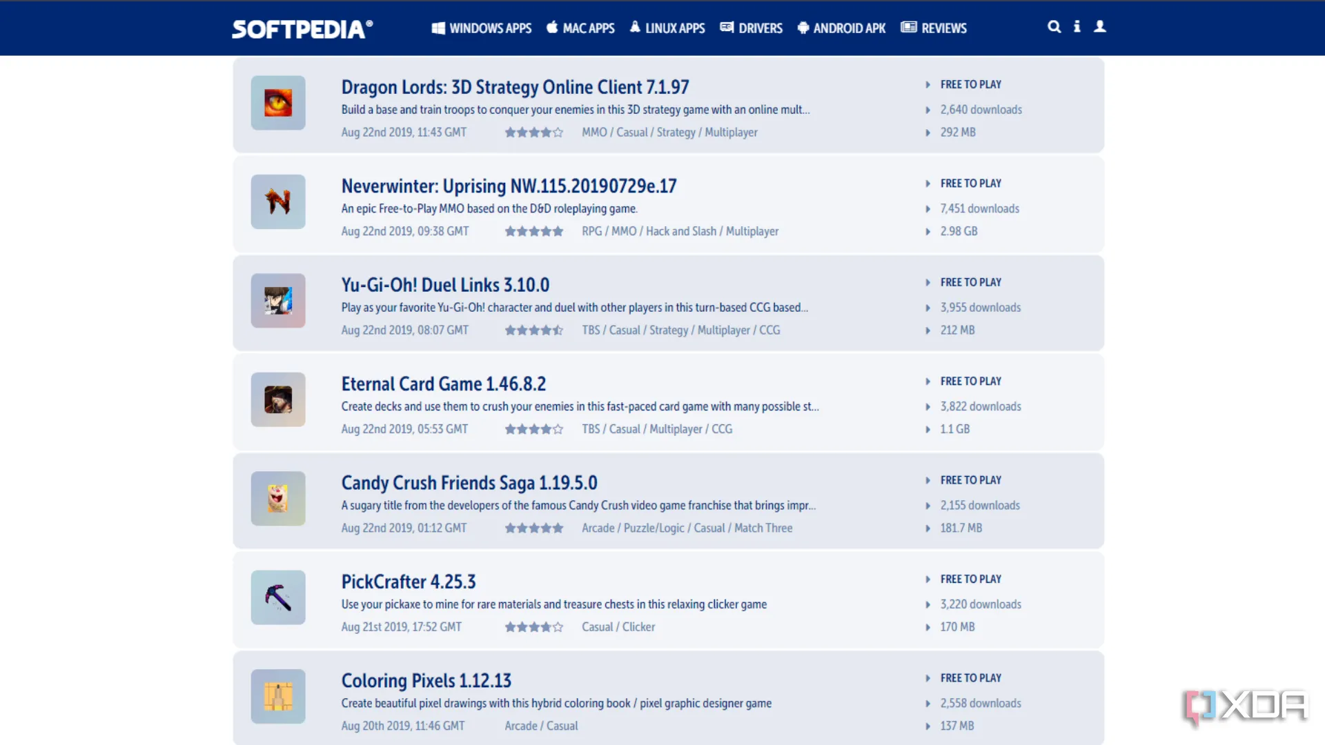 Softpedia giới thiệu kho game miễn phí đồ sộ bên cạnh các phần mềm tiện ích