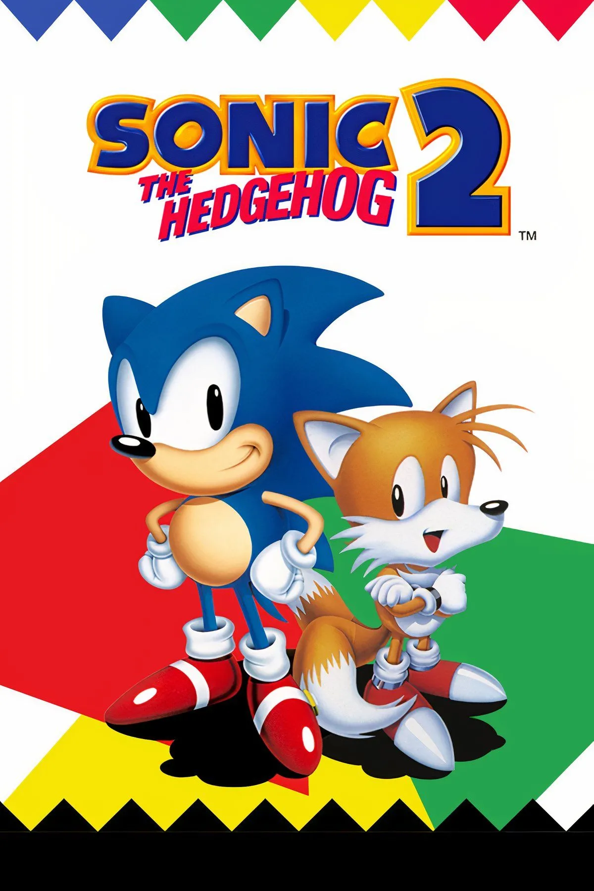 Sonic the Hedgehog và Tails đang chạy nước rút qua một khu vực vòng lặp trong cấp độ Green Hill Zone rực rỡ, thể hiện lối chơi tốc độ đặc trưng của Sonic the Hedgehog 2 trên Sega Genesis.