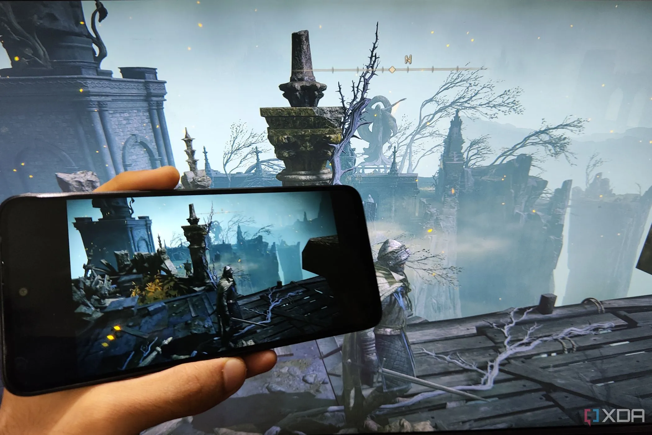 Stream game Elden Ring từ máy tính đến điện thoại Poco M6 Pro, minh họa trải nghiệm gaming mượt mà với Apollo và Artemis