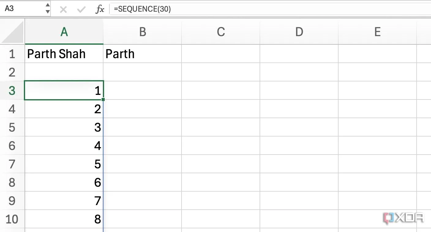 Tạo chuỗi số tự động bằng hàm SEQUENCE trong Excel để khởi tạo bảng tính