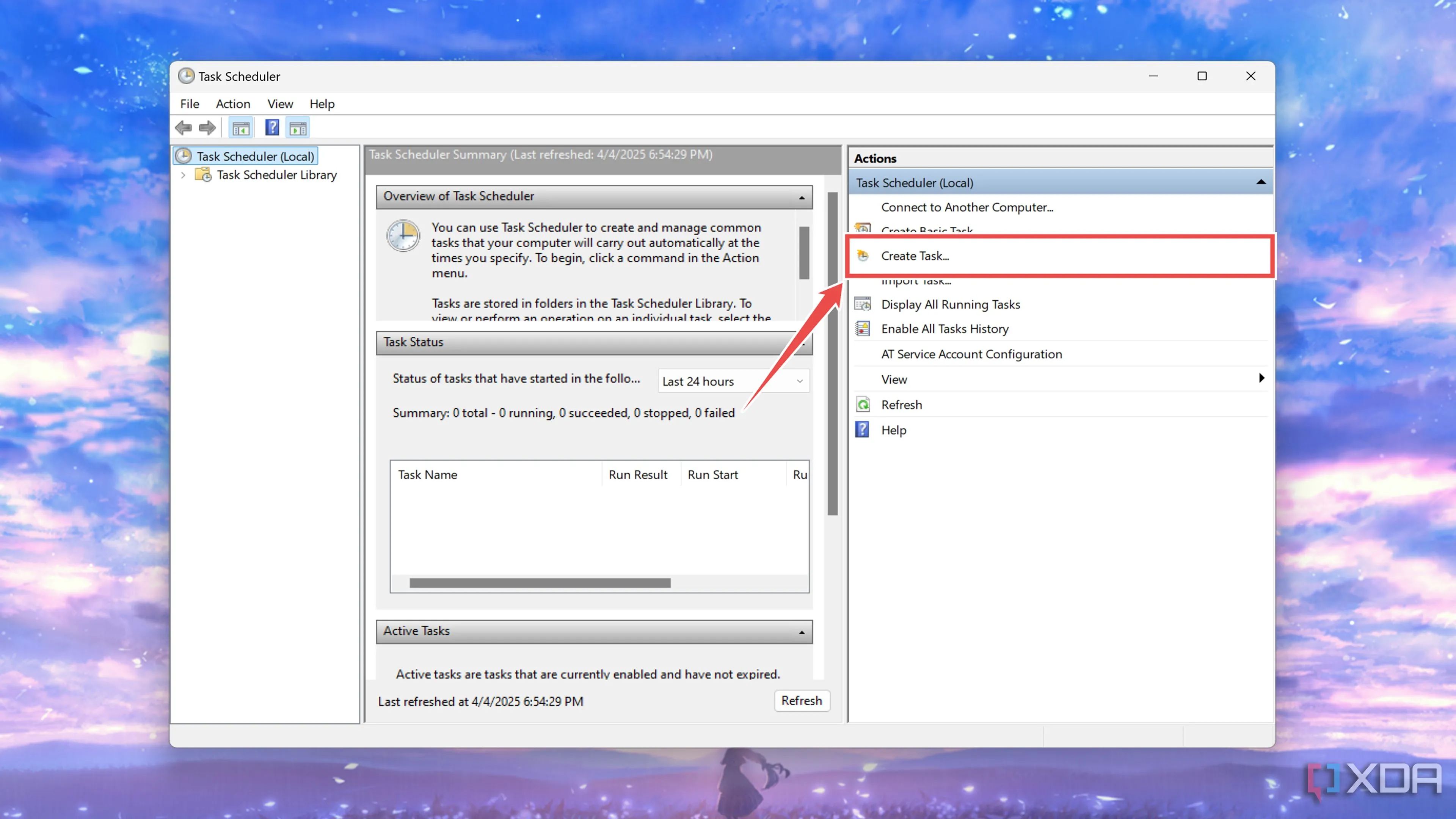 Tạo một tác vụ mới trong Windows Task Scheduler