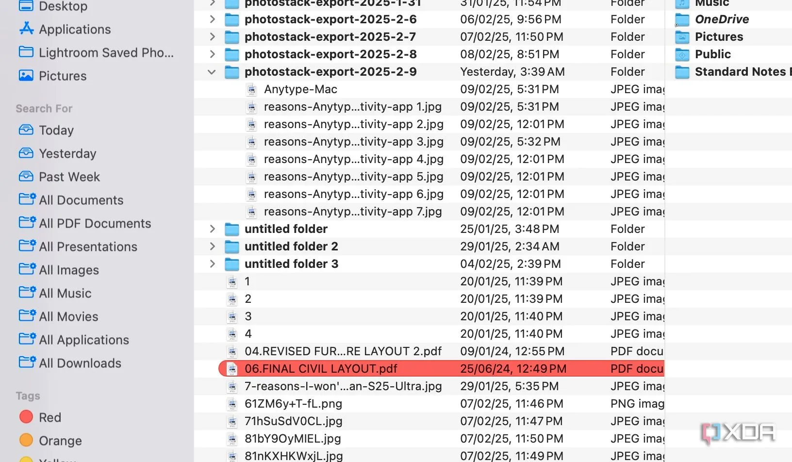 Thanh tìm kiếm nâng cao của Path Finder với các bộ lọc tùy chỉnh theo ngày, loại file và các tùy chọn khác.