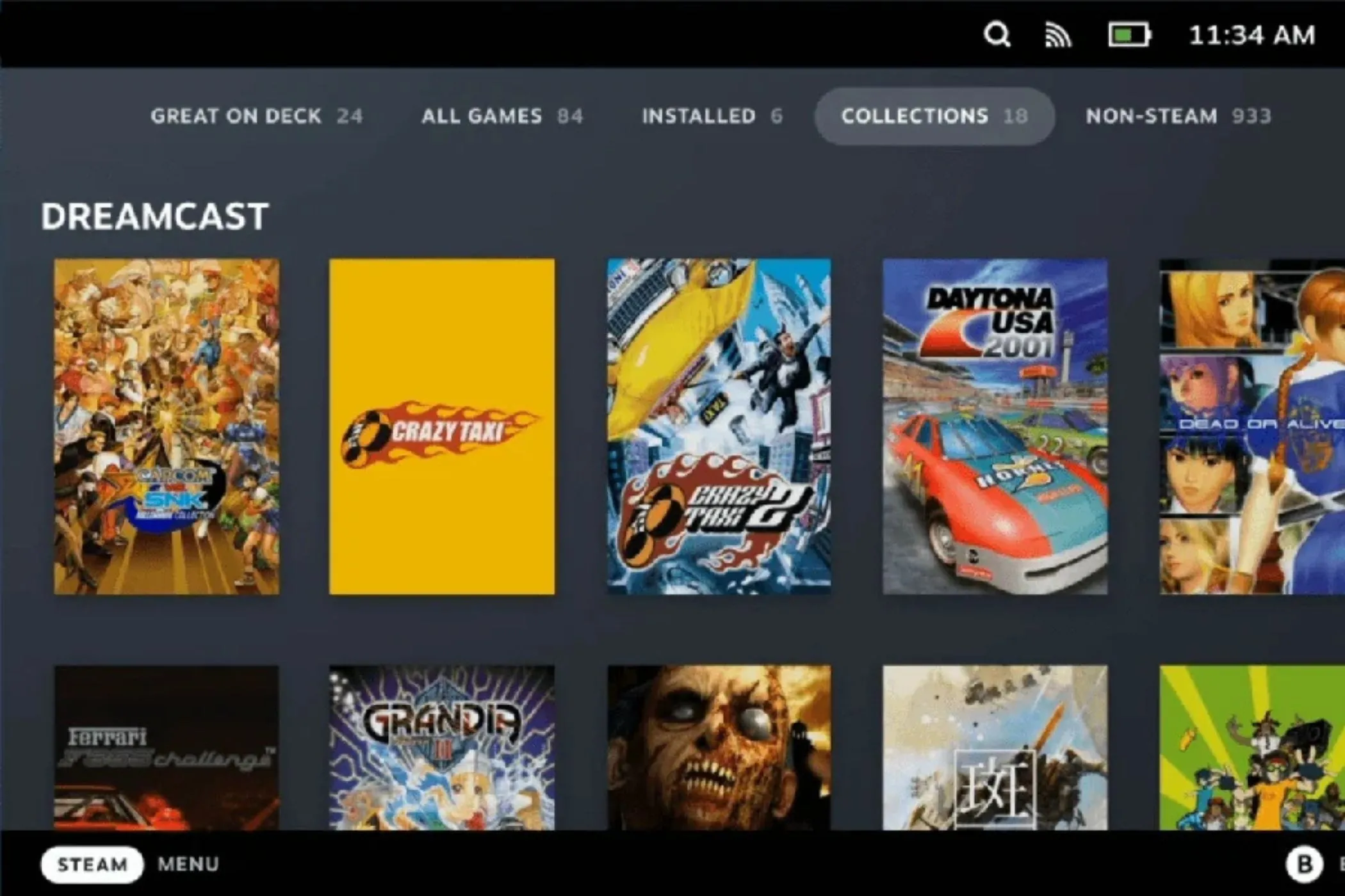 Thư viện game giả lập đa dạng trên Steam Deck sau khi cài đặt EmuDeck