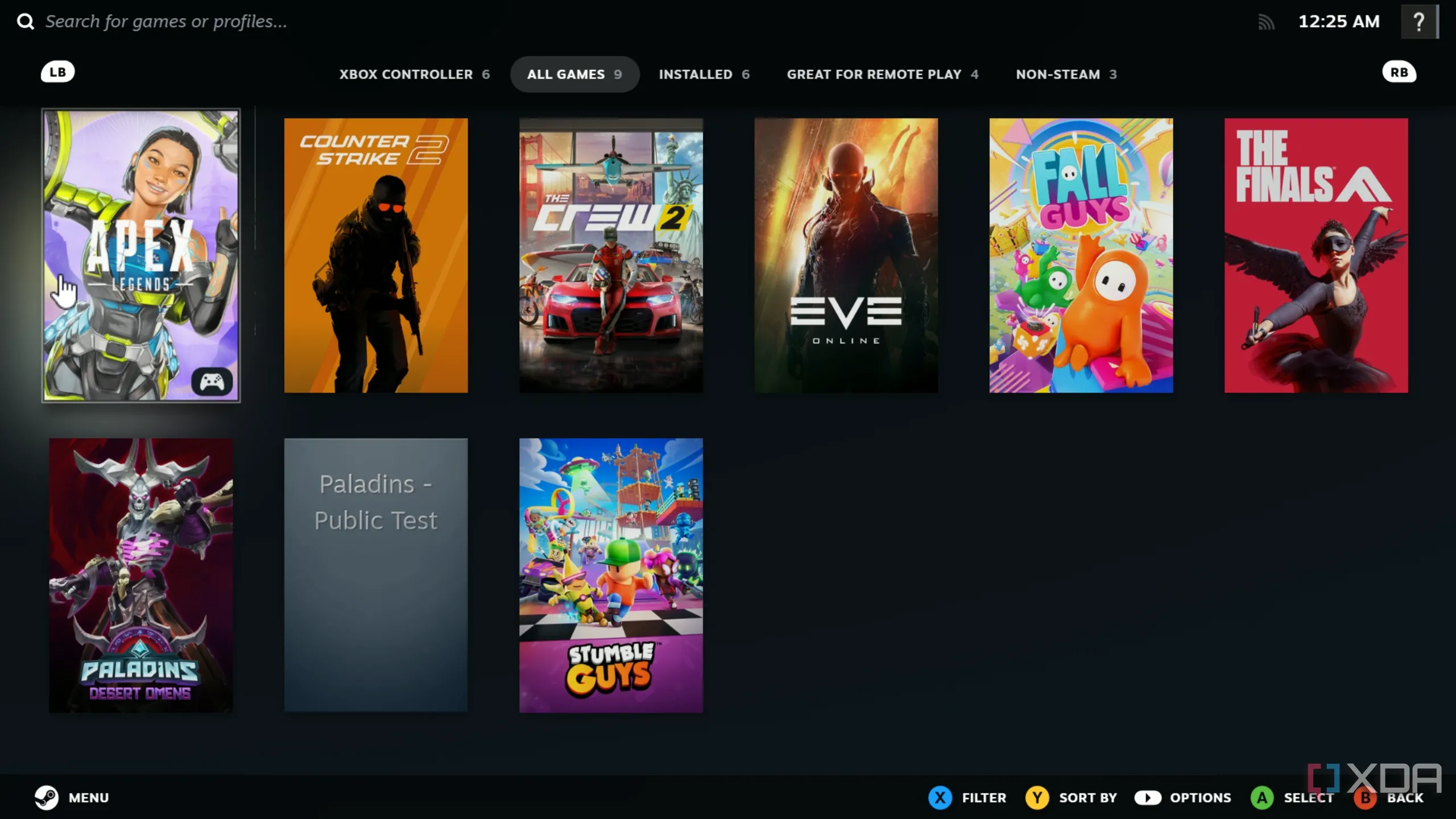 Thư viện game Steam với nhiều trò chơi bắn súng kinh điển trên Xbox 360