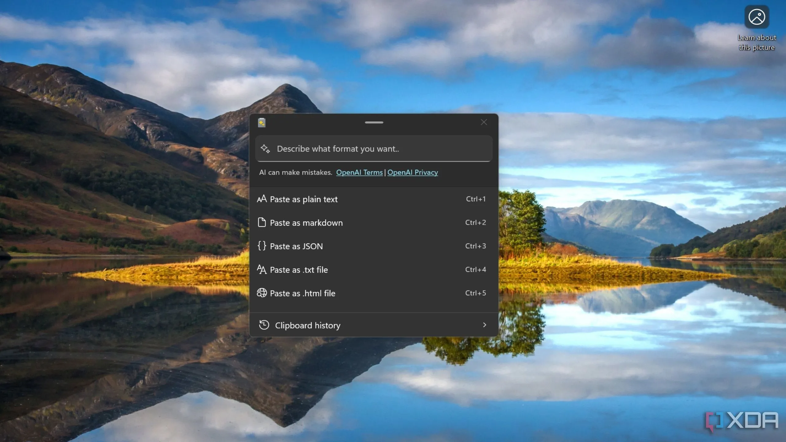 Tính năng Advanced Paste của Microsoft PowerToys trên Windows 11, cải thiện thao tác dán.