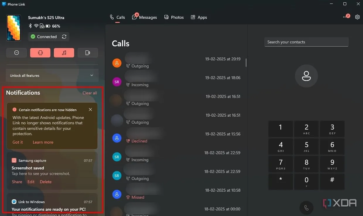 Tính năng đồng bộ thông báo điện thoại trên máy tính qua Phone Link