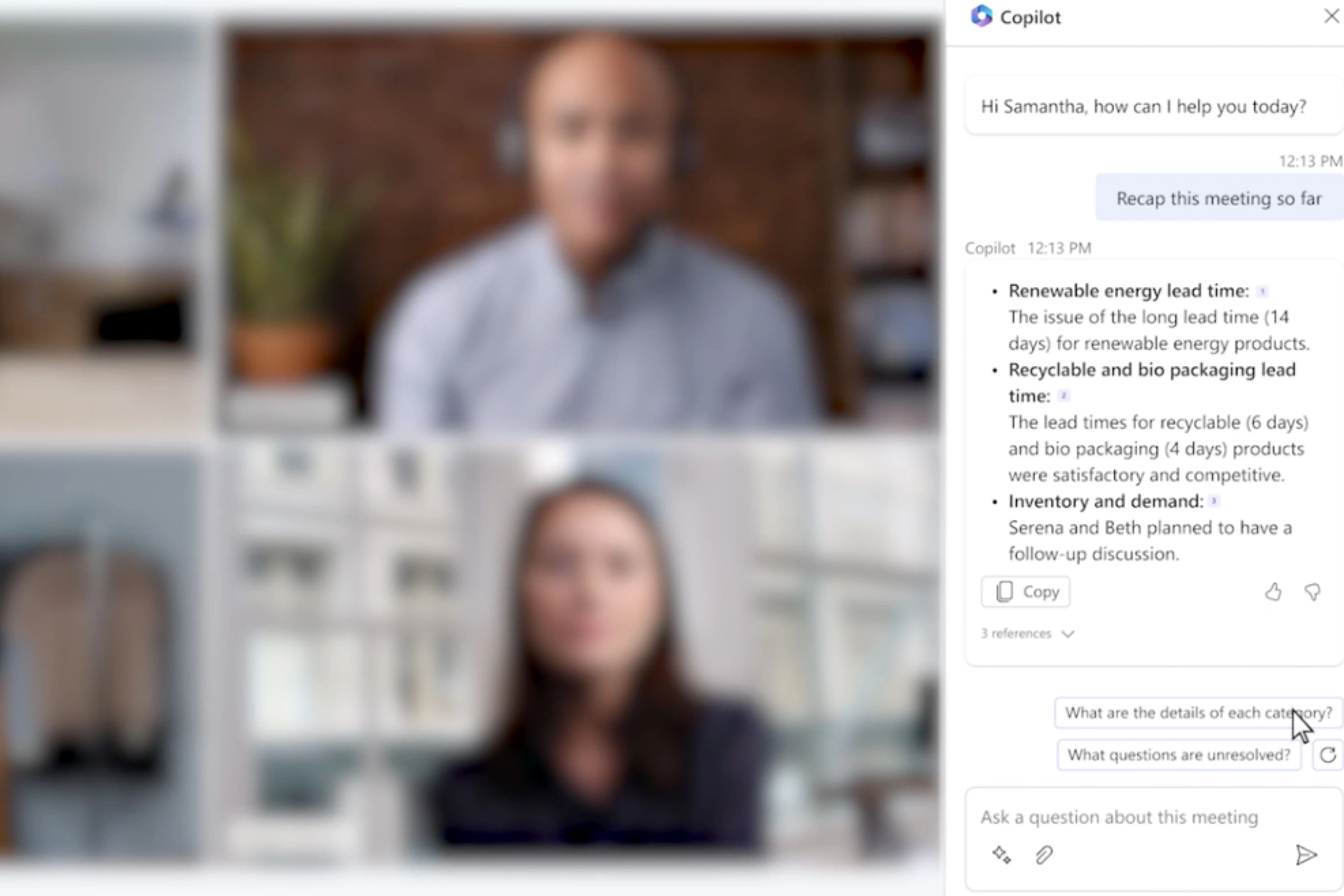 Tóm tắt cuộc họp thông minh được tạo bởi Copilot AI trong Microsoft Teams