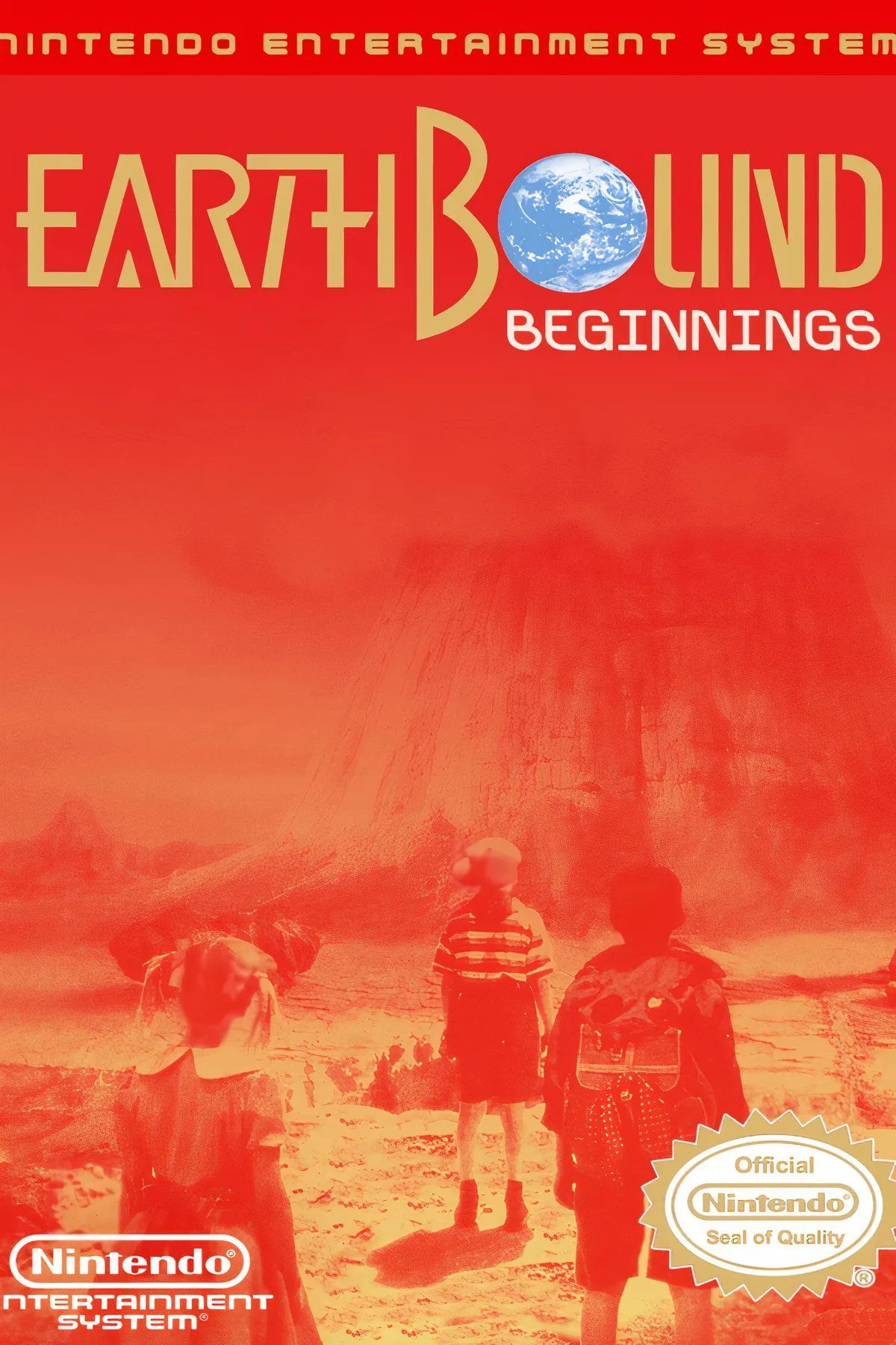 Tổng hợp cảnh gameplay của Earthbound Beginnings với đồ họa JRPG phong cách cổ điển
