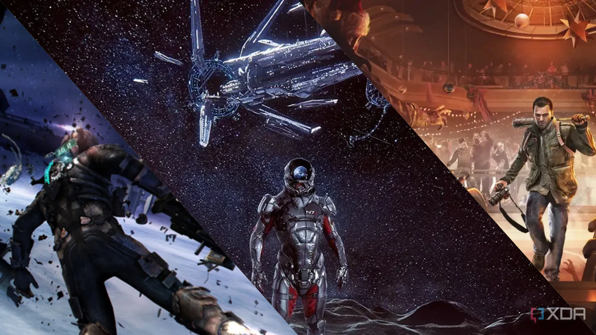 Tổng hợp hình ảnh từ Dead Space 3, Mass Effect: Andromeda và Dead Rising 4, đại diện cho các series game bị ảnh hưởng bởi những phiên bản lỗi