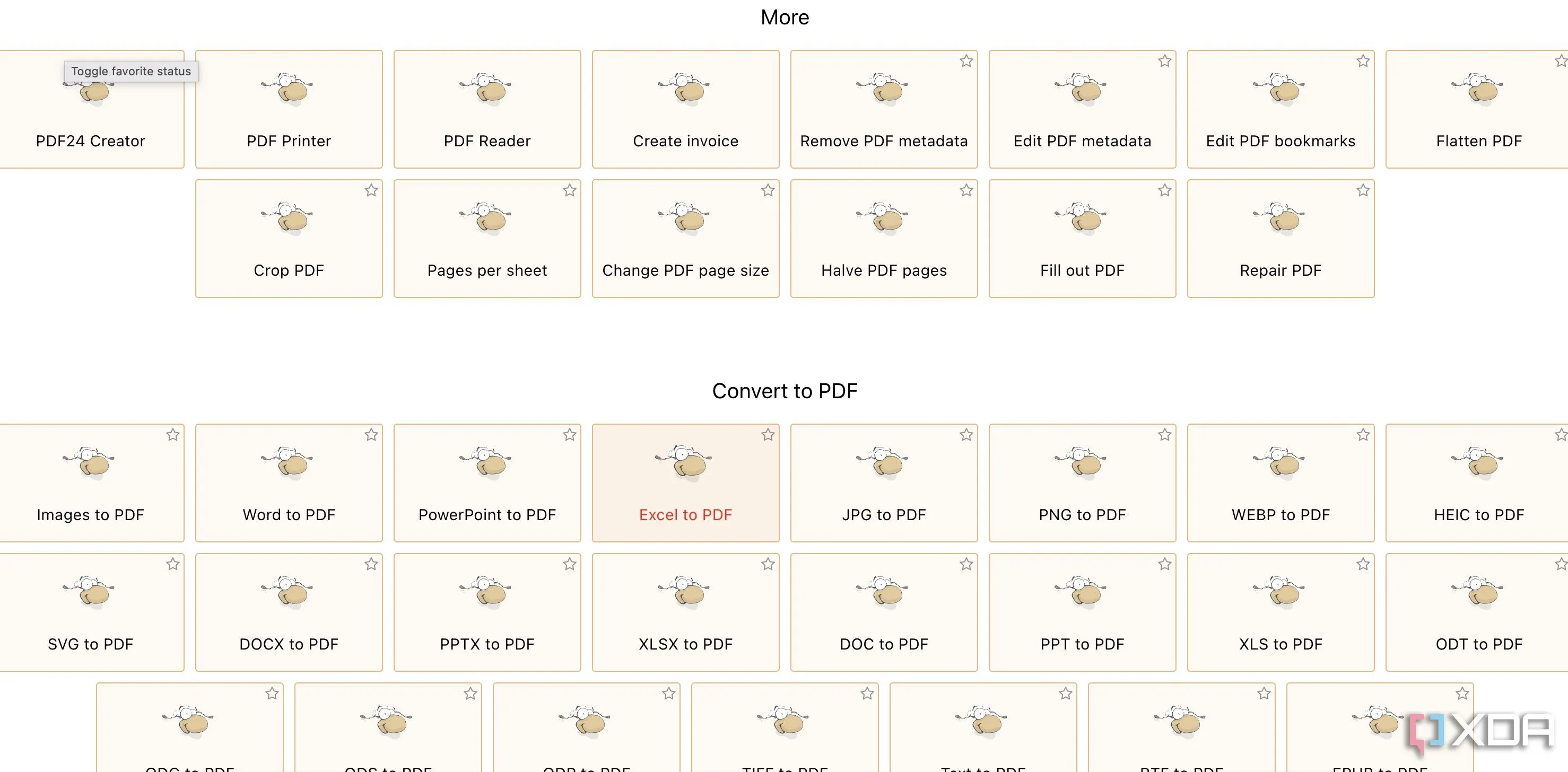 Tổng quan các công cụ chỉnh sửa PDF đa dạng của PDF24, bao gồm hợp nhất, chuyển đổi và nén tài liệu