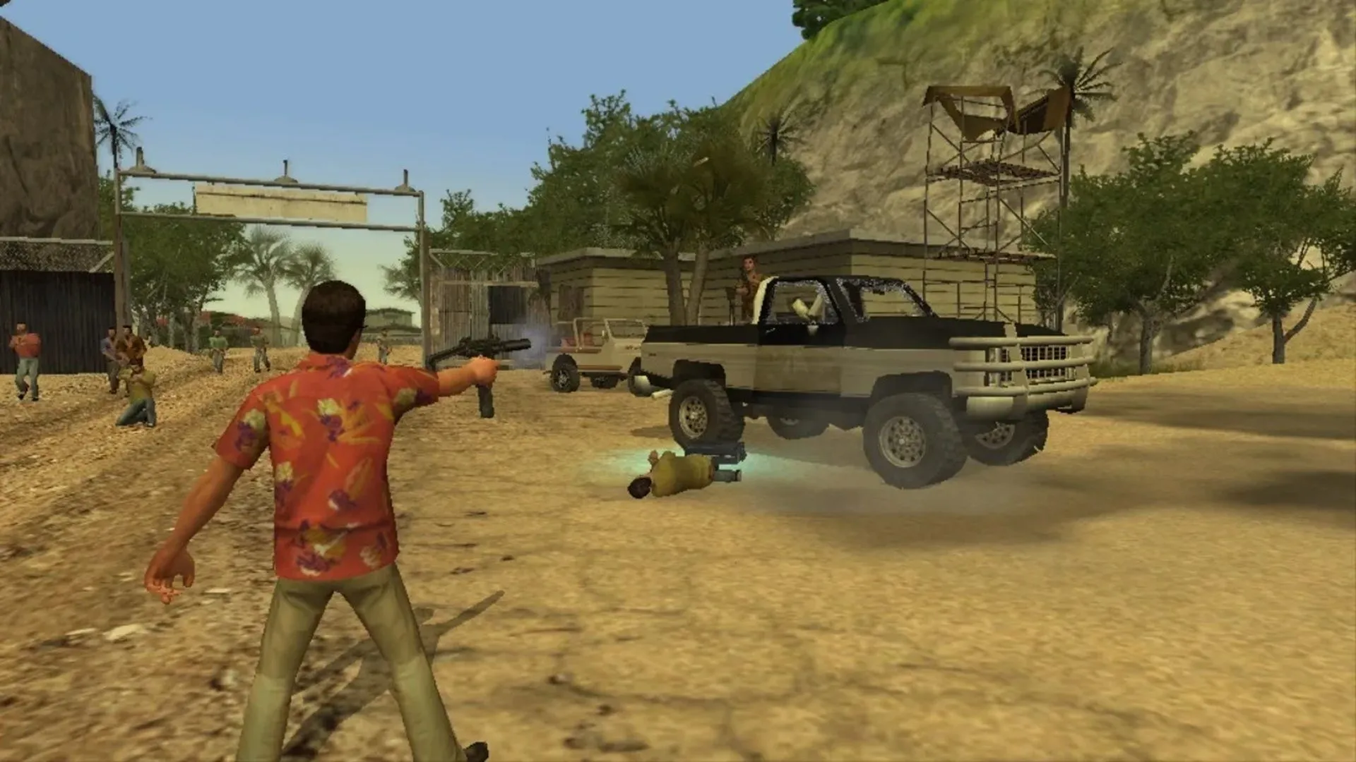 Tony Montana trong một phân cảnh gameplay của tựa game Scarface: The World is Yours.