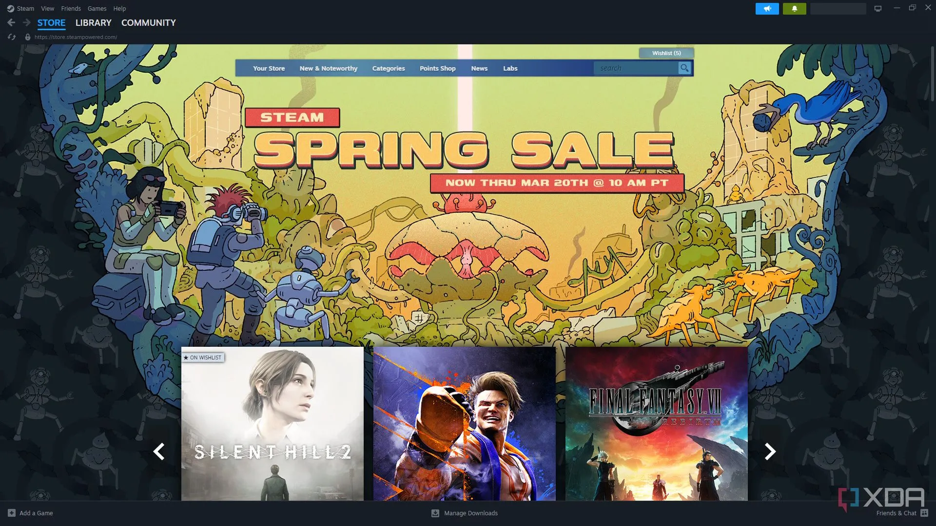 Trang chủ Steam với chương trình giảm giá mùa xuân, thu hút hàng triệu game thủ với thư viện game khổng lồ