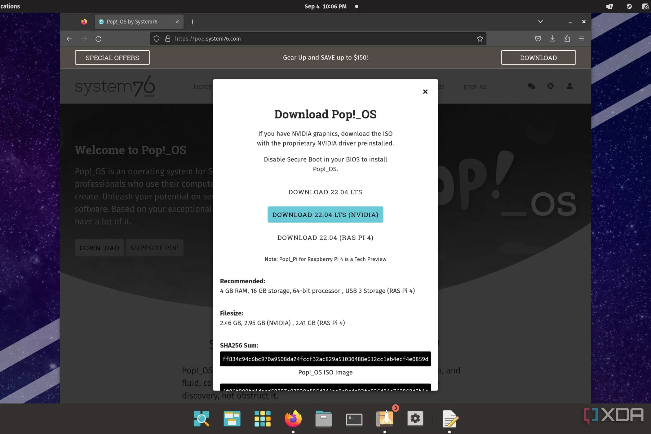 Trang tải xuống Pop!_OS phiên bản 22.04 LTS, với tùy chọn cài đặt driver Nvidia tích hợp sẵn, thân thiện cho người dùng mới