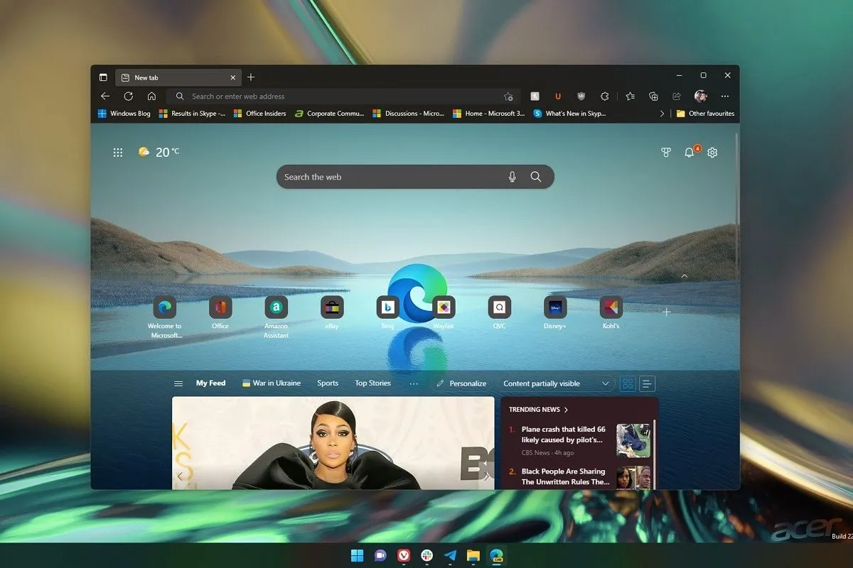 Trình duyệt Microsoft Edge với thiết kế mới trên Windows 11