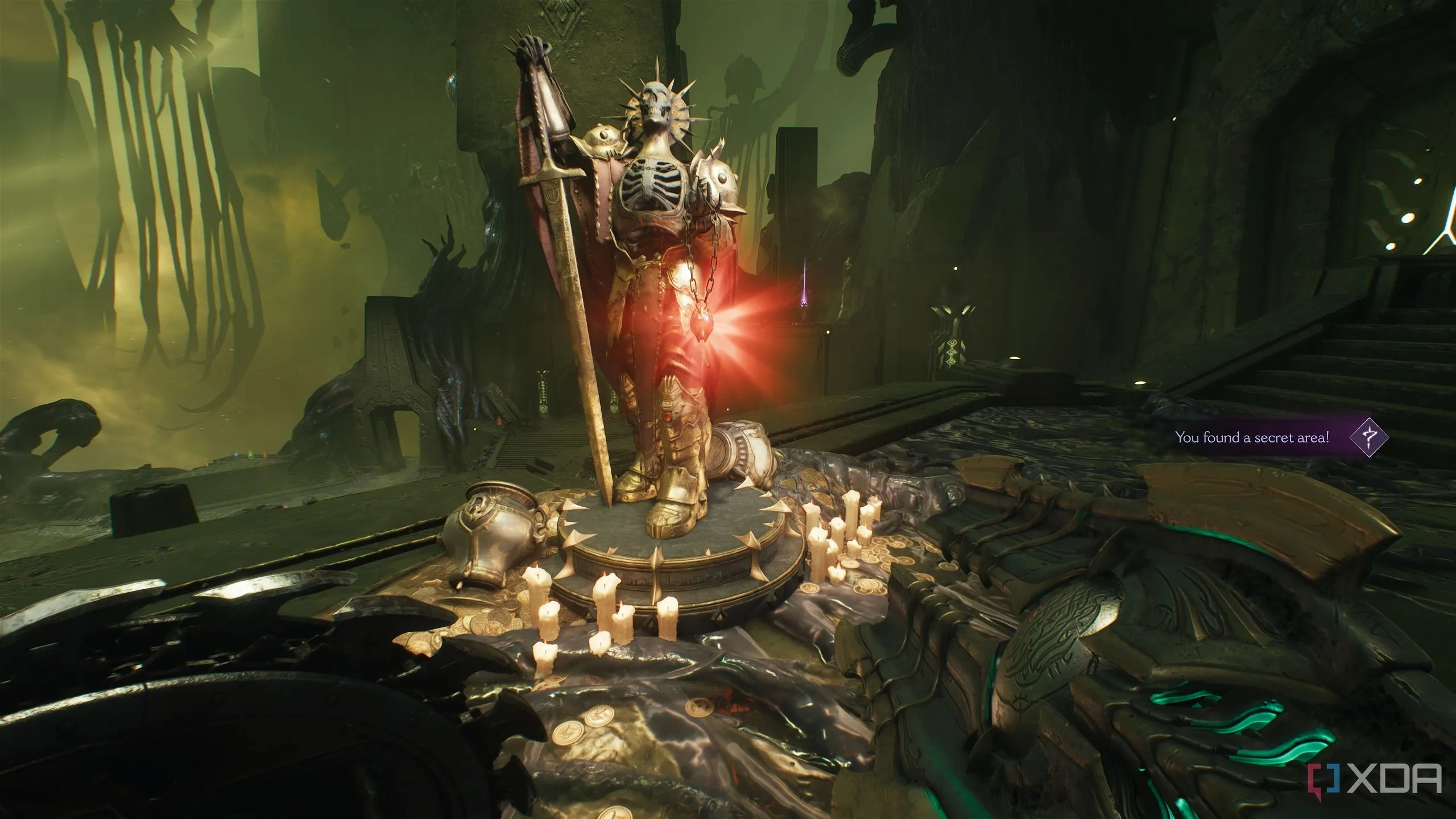 Tượng Ruby đỏ đầu tiên trong khu vực bí mật 2 của Chapter 15 Doom The Dark Ages.