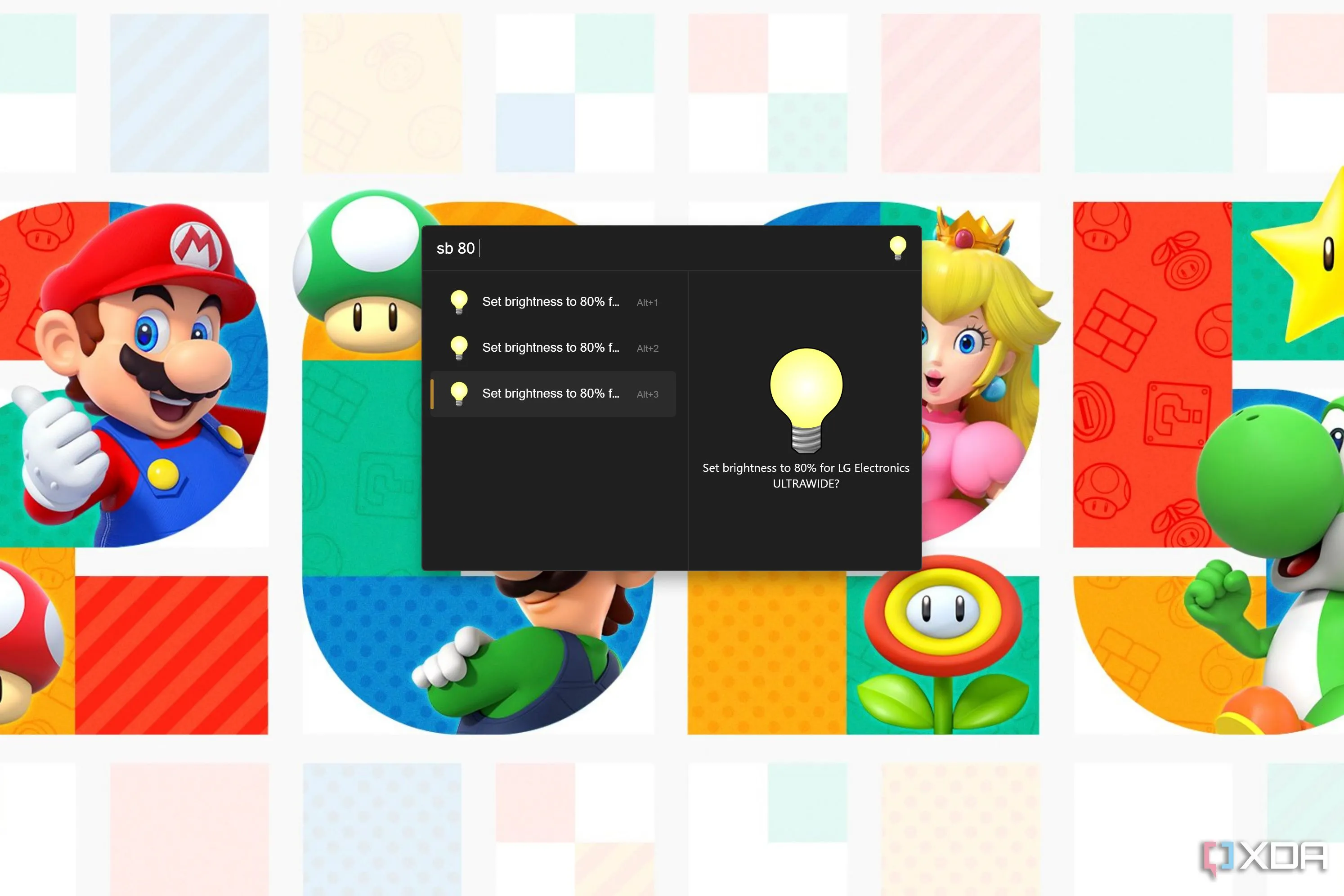 Tùy chọn thay đổi độ sáng màn hình ngoại vi qua Flow Launcher và plugin ScreenBrightness