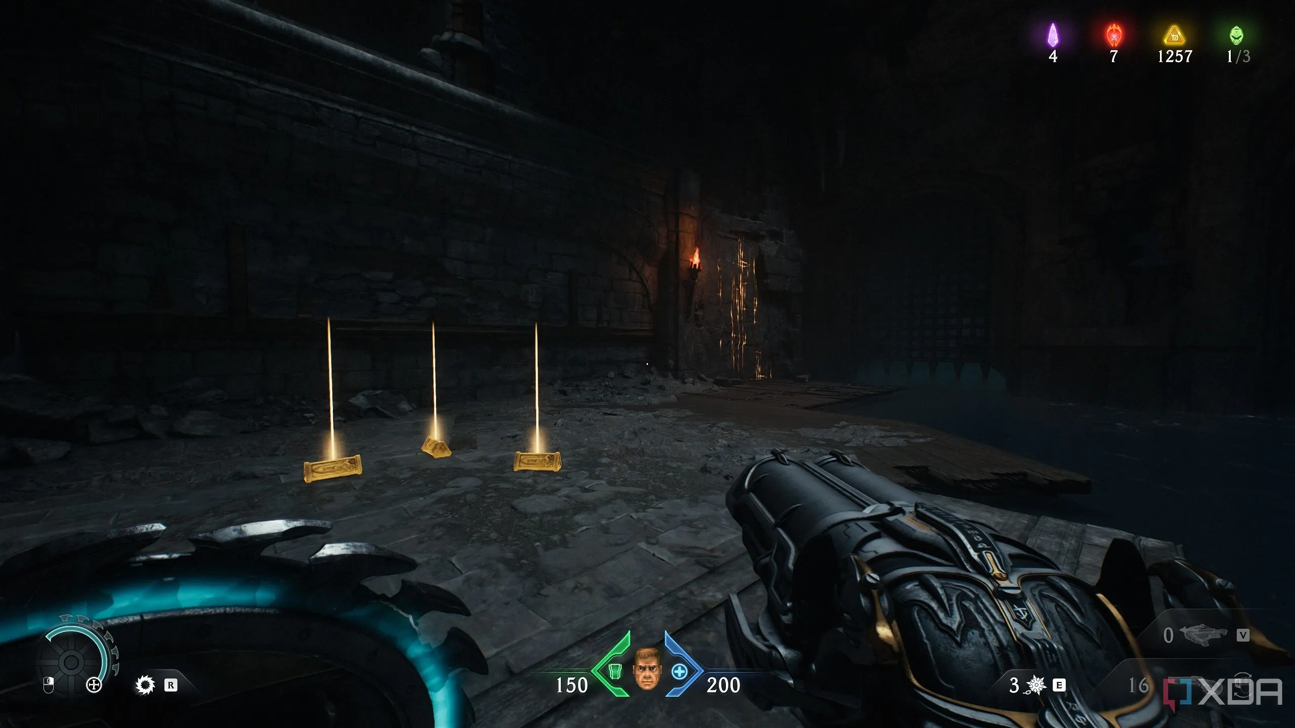Vàng thỏi phía trên máy phun lửa trong Chapter 20 Doom The Dark Ages