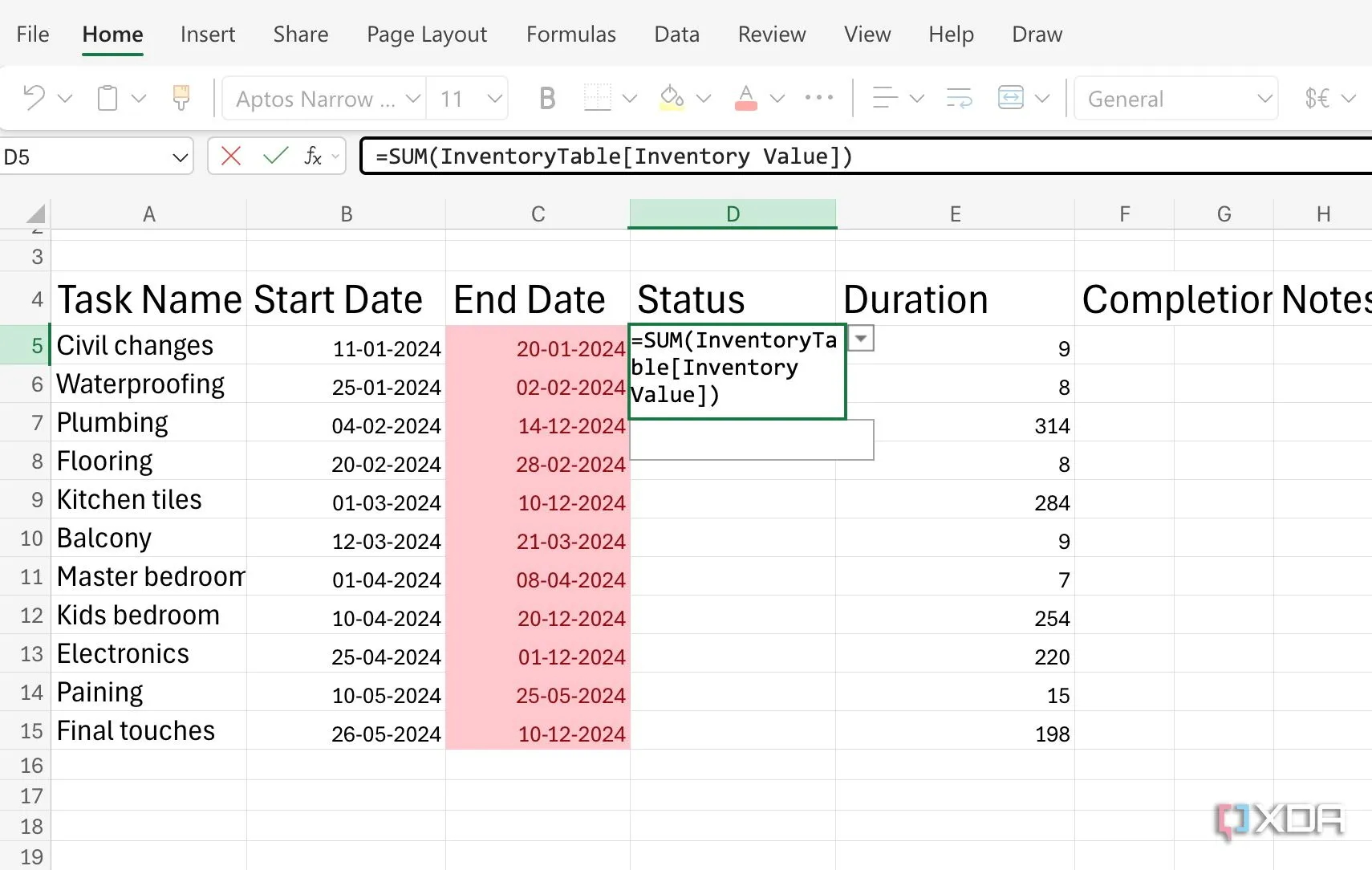 Ví dụ về việc đặt tên phạm vi (Named Range) trong Excel giúp công thức dễ đọc hơn