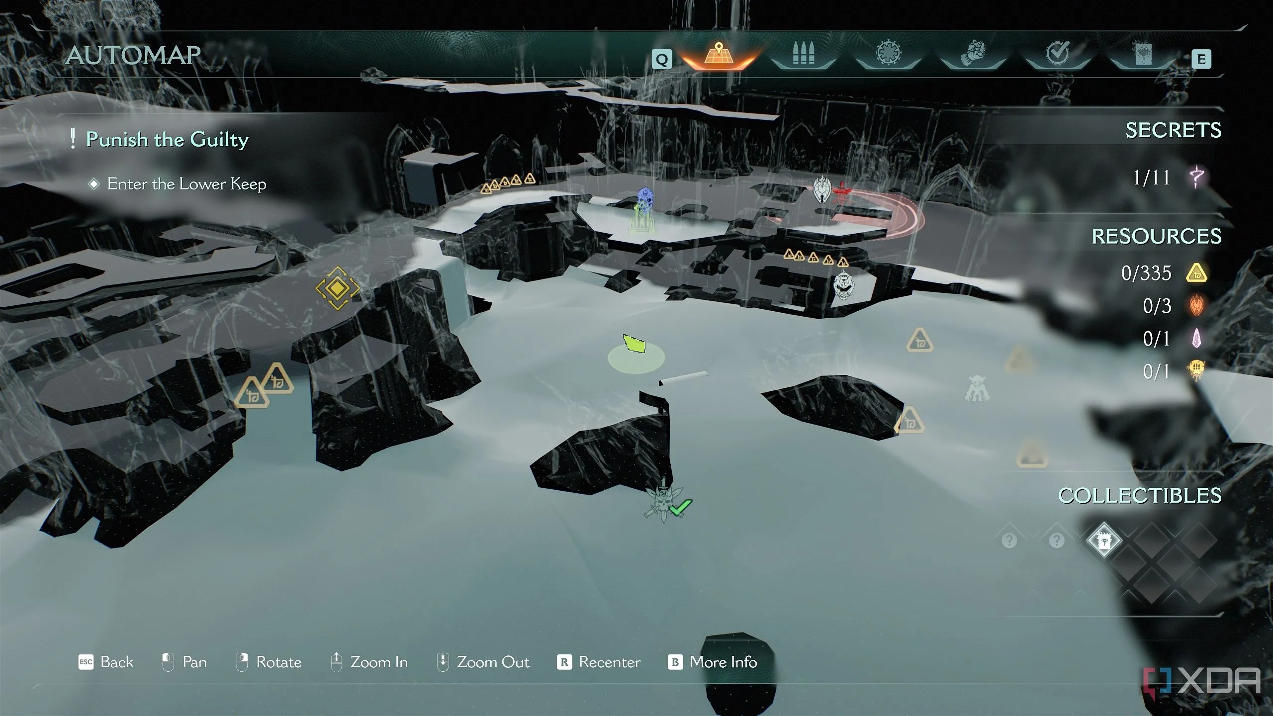 Vị trí cổng Gore Portal trên bản đồ 3D Automap của Chapter 22 Doom The Dark Ages
