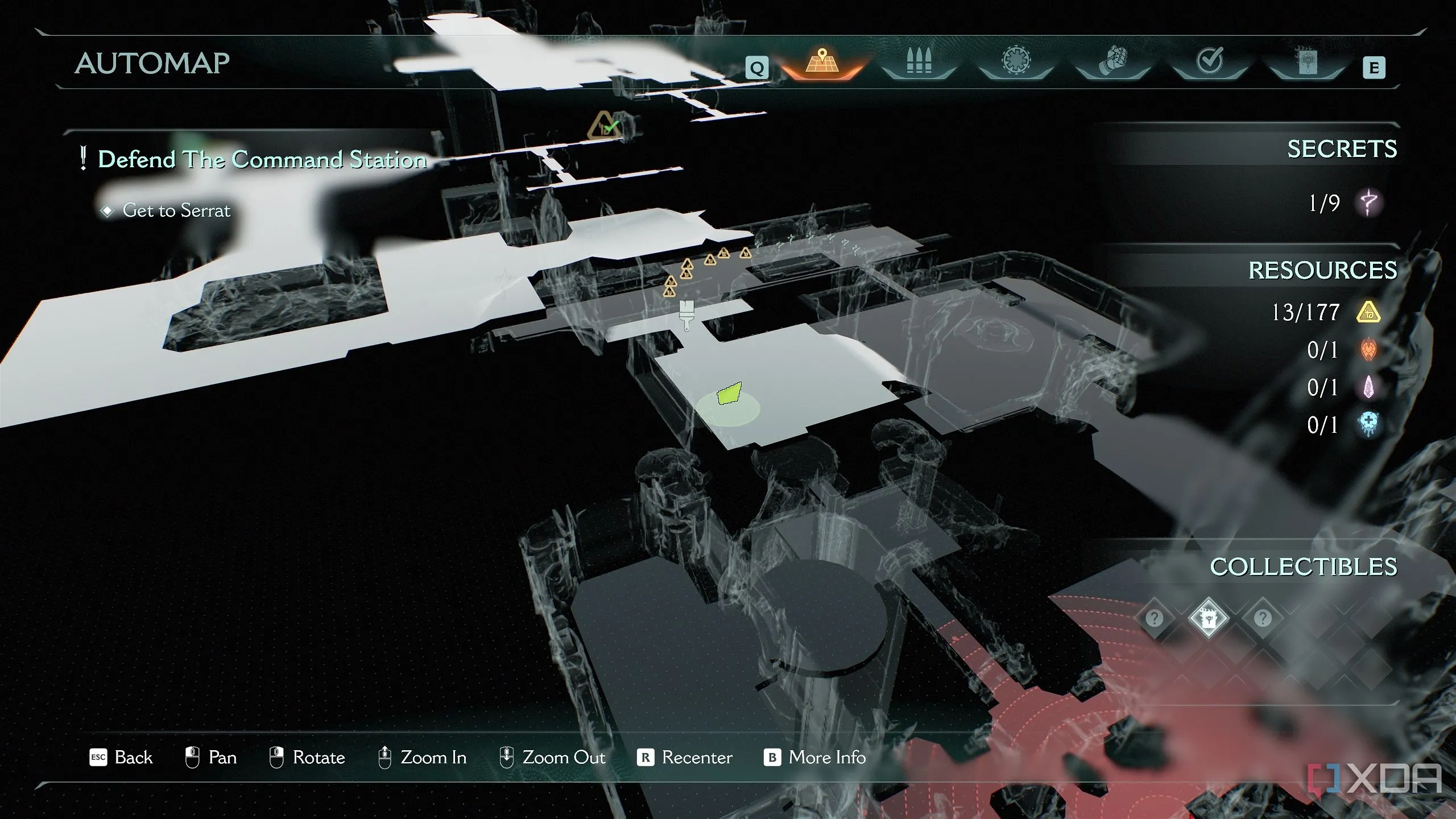 Vị trí Khu vực bí mật 2 được đánh dấu rõ ràng trên bản đồ 3D Automap của Doom The Dark Ages Chương 12.