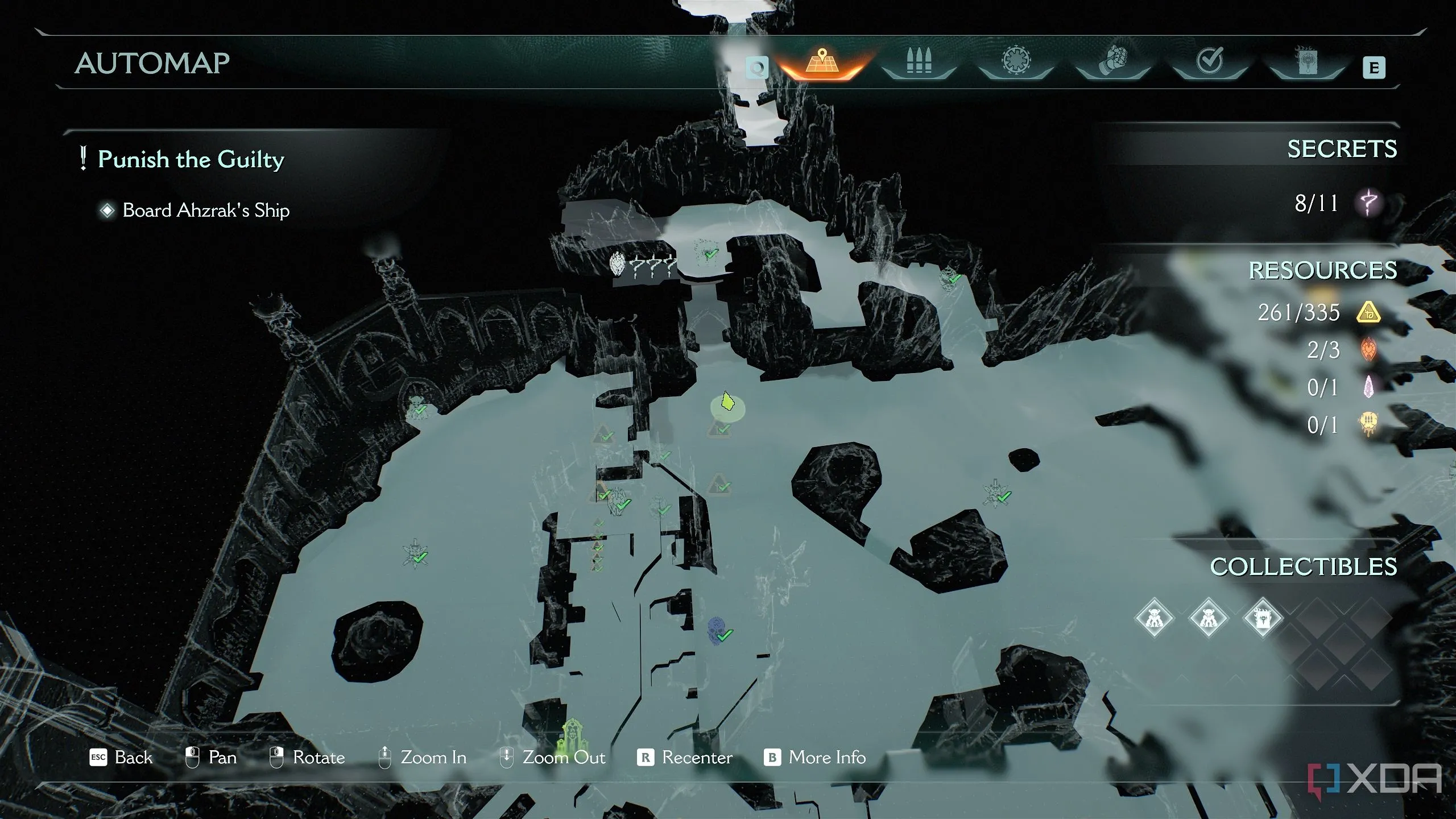 Vị trí khu vực bí mật 9 trên bản đồ Automap của Chapter 22 Doom The Dark Ages