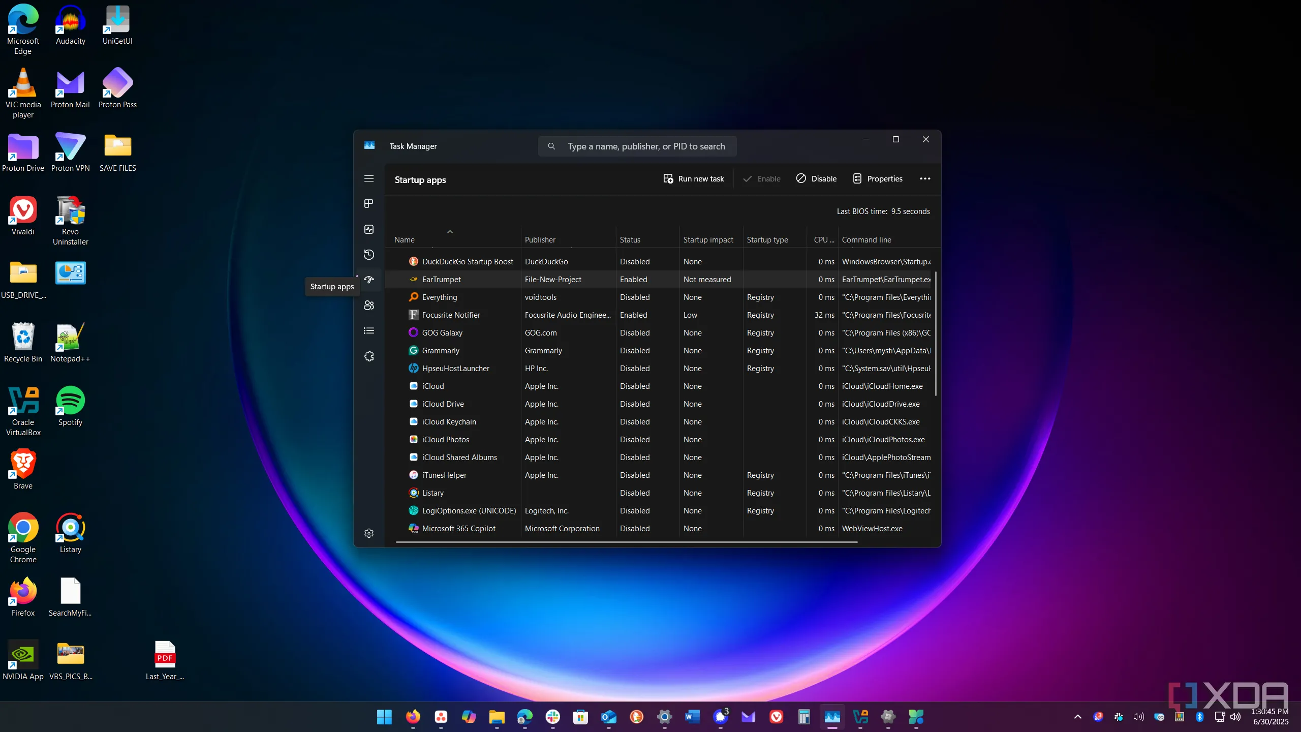 Vô hiệu hóa ứng dụng khởi động trong Task Manager Windows 11