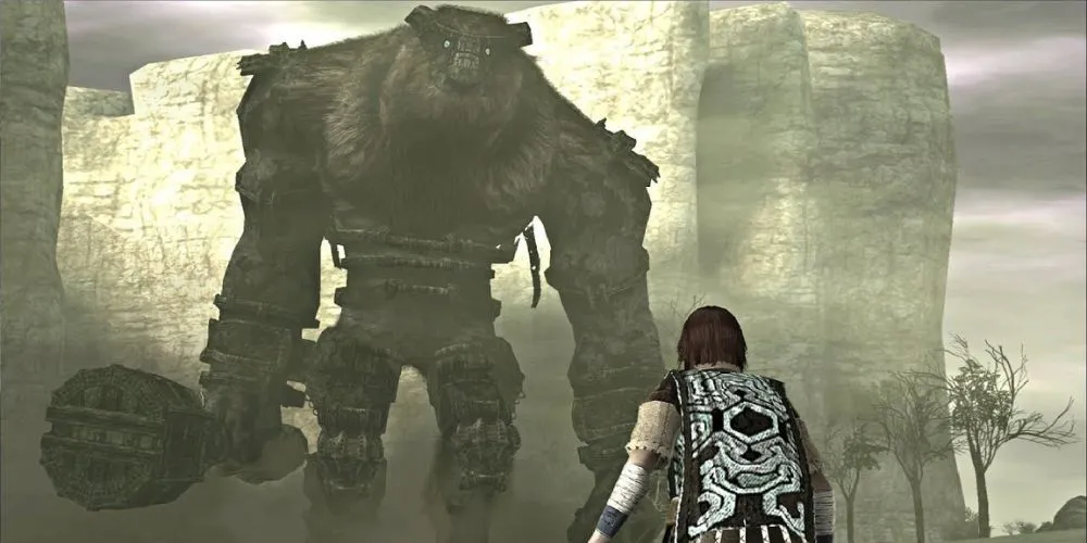 Wander đối mặt với Colossus khổng lồ trong Shadow of the Colossus