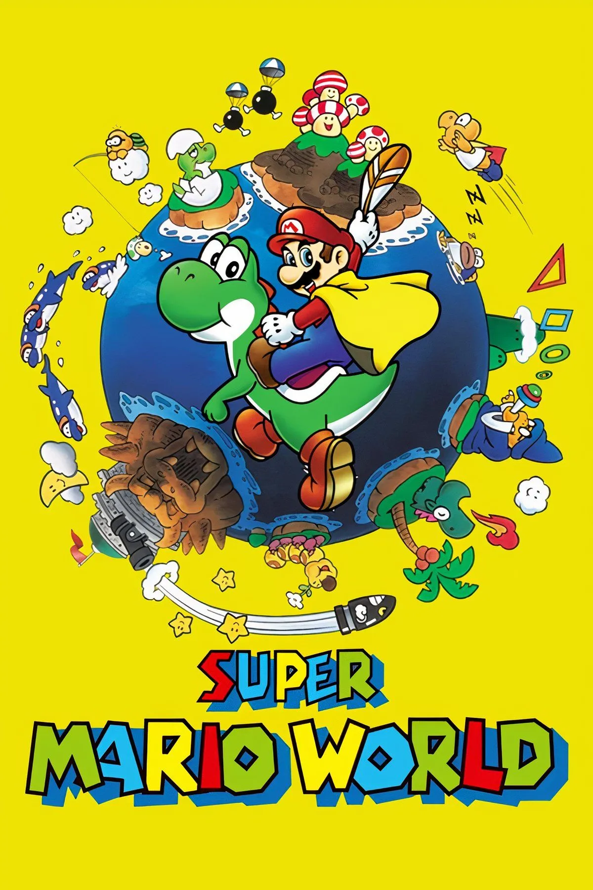 Yoshi và Mario trong Super Mario World trên SNES